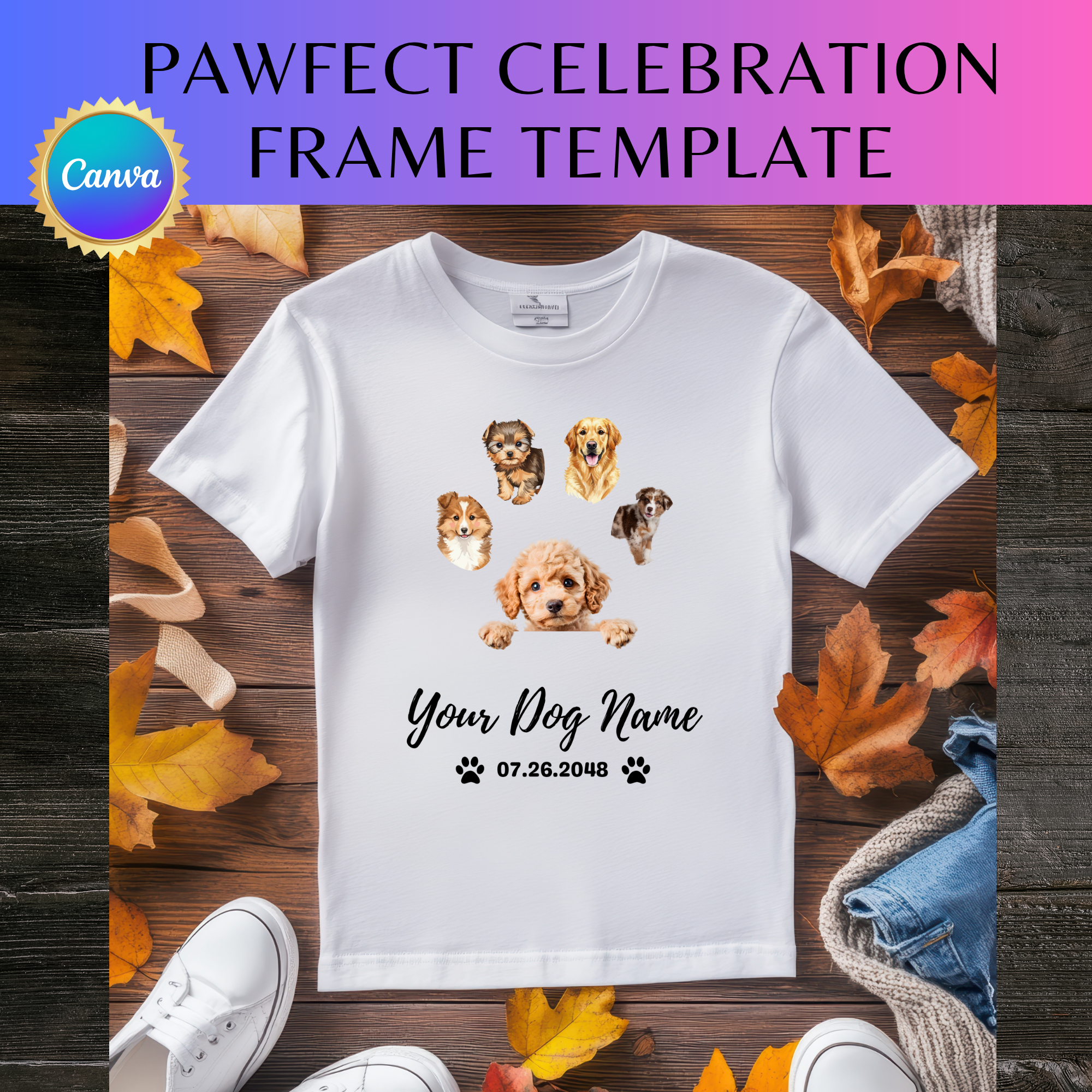 Pawfect Celebration Frame Template