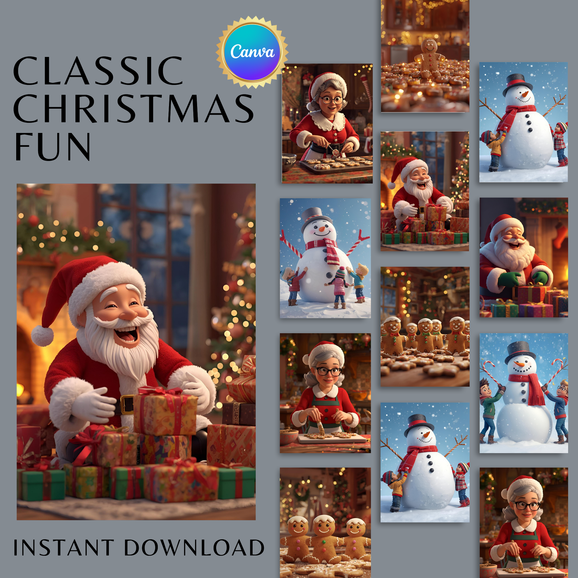 Classic Christmas Fun 3D Illustrations