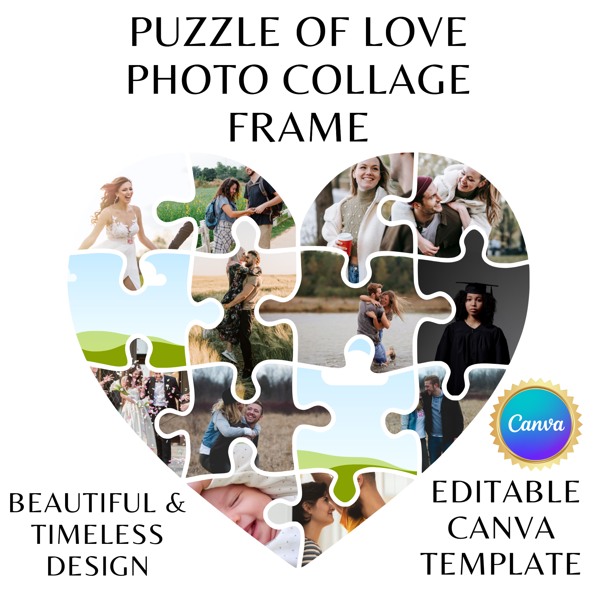 Love Photo Collage Frame – Editable Canva Template