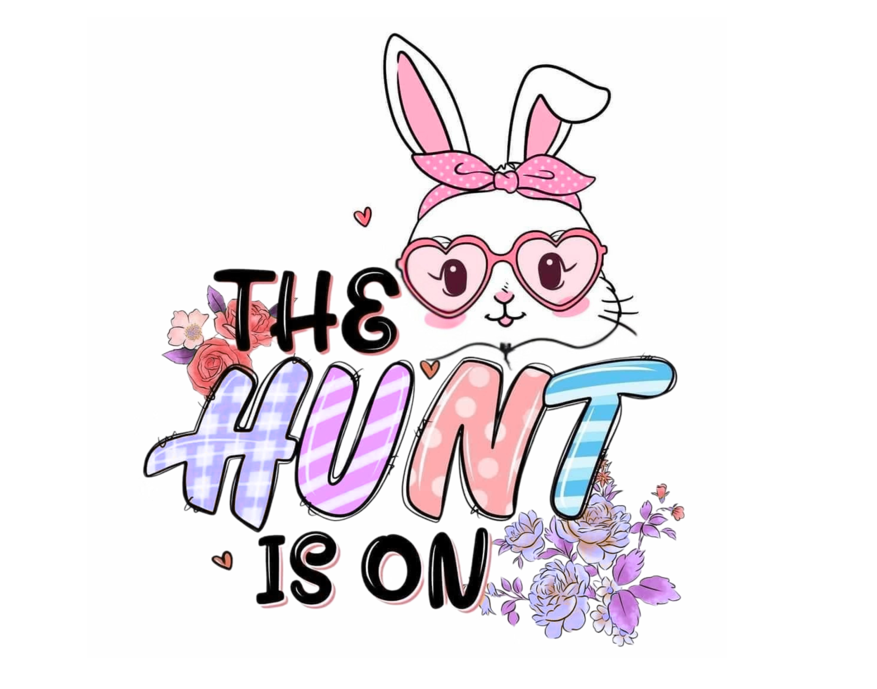 The Hunt Is On – Easter Rabbit with Eggs- PNG