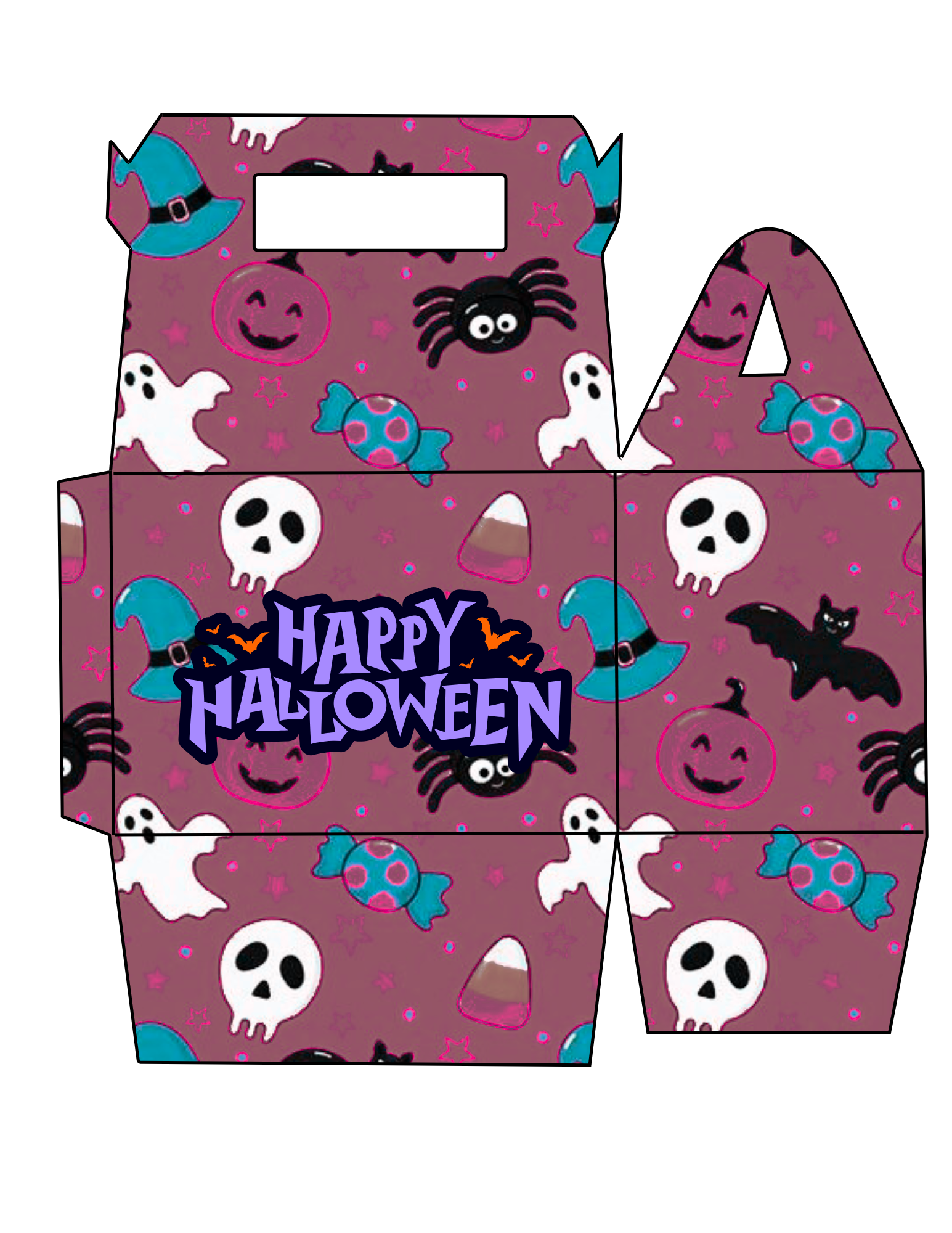 Spooky Treat Tote Box Template
