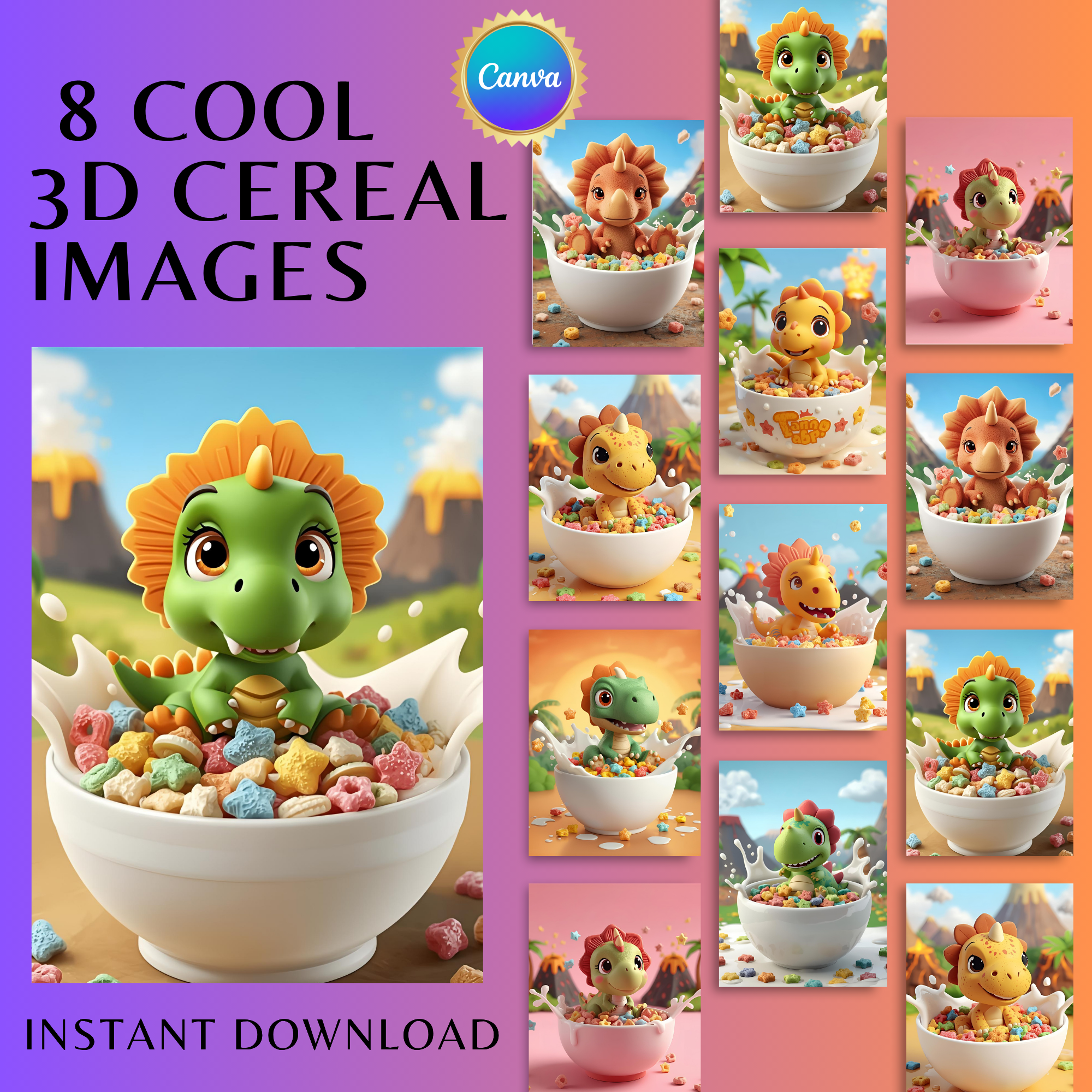 Mini Munch Box – Cereal Box Frame  + 8 Cool 3D Cereal Images