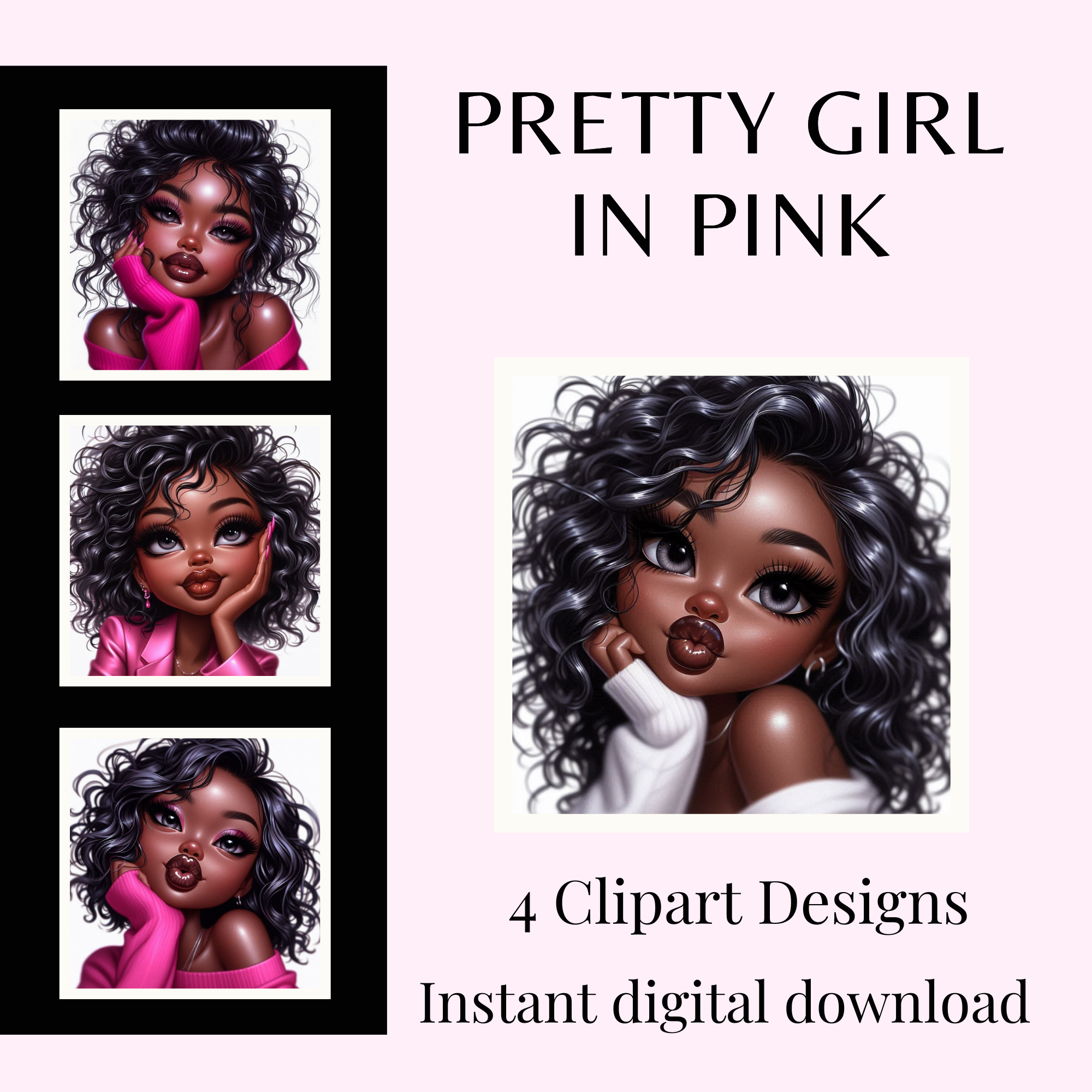 Pretty Girl in Pink Collection PNG