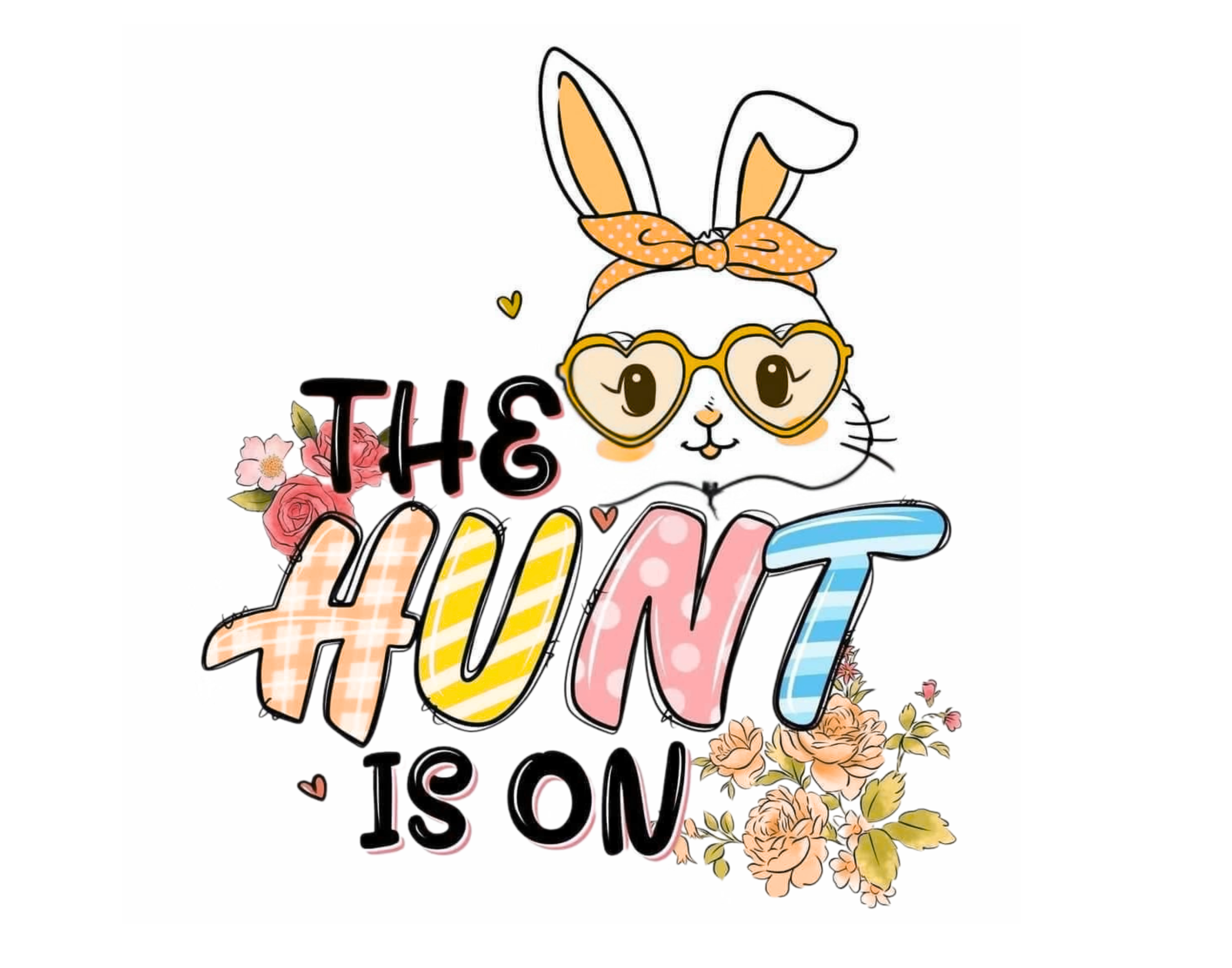 The Hunt Is On – Easter Rabbit with Eggs- PNG