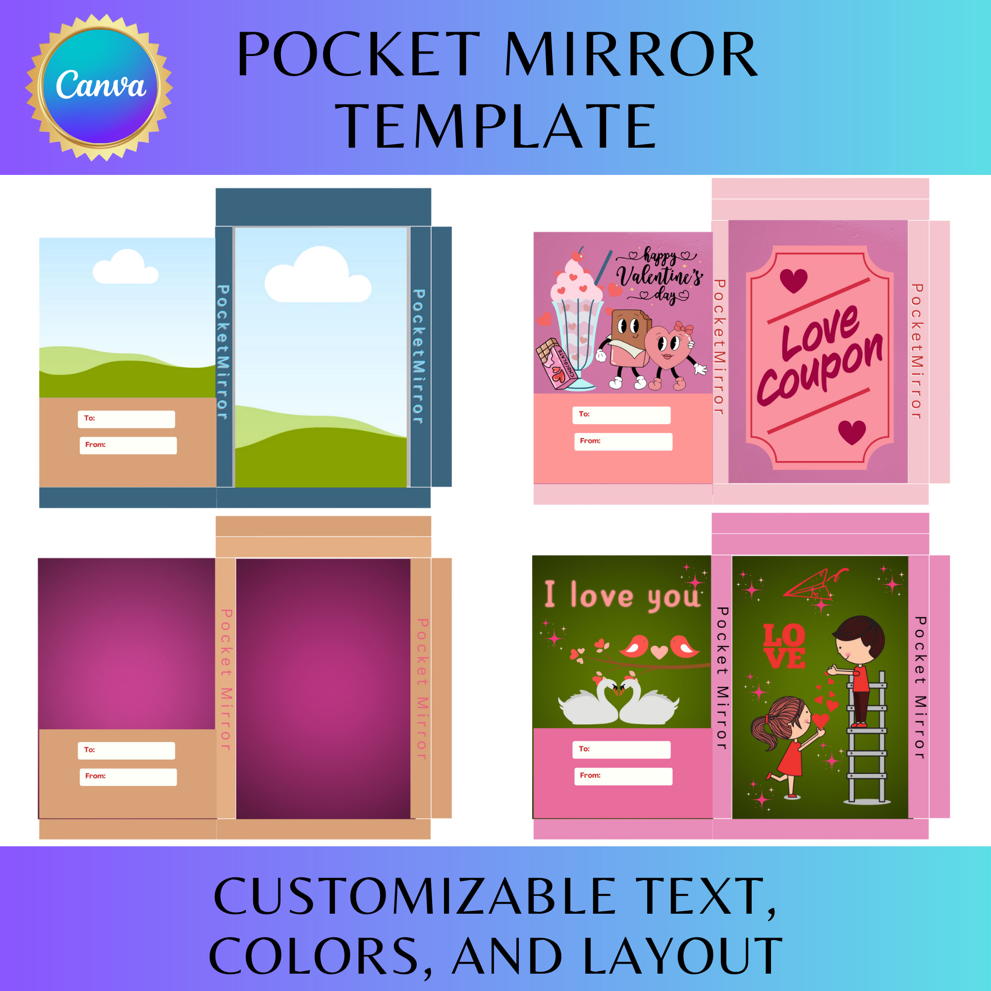Pocket Mirror Template Bundle