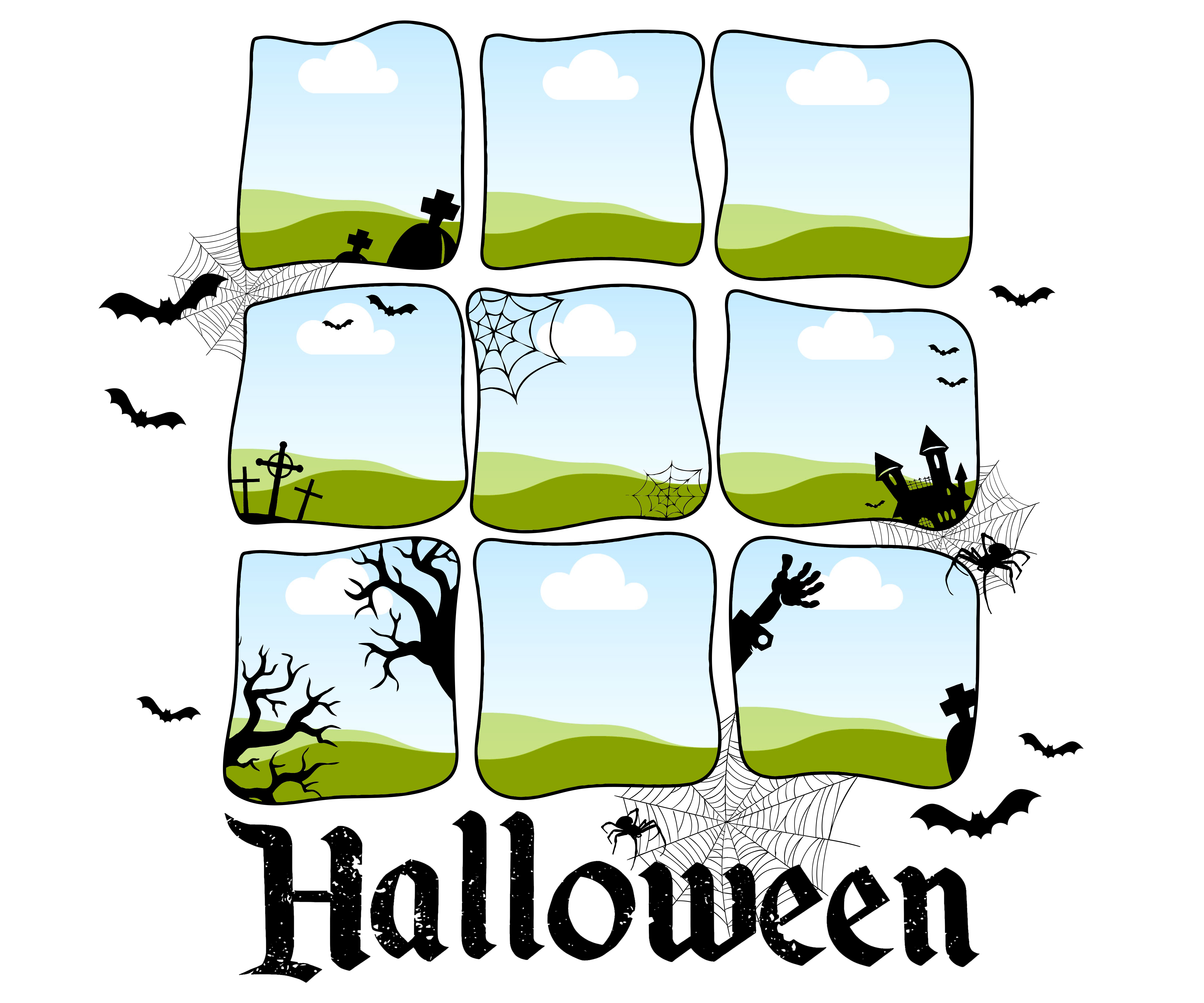 Spooky Halloween Shirt Frame Templates