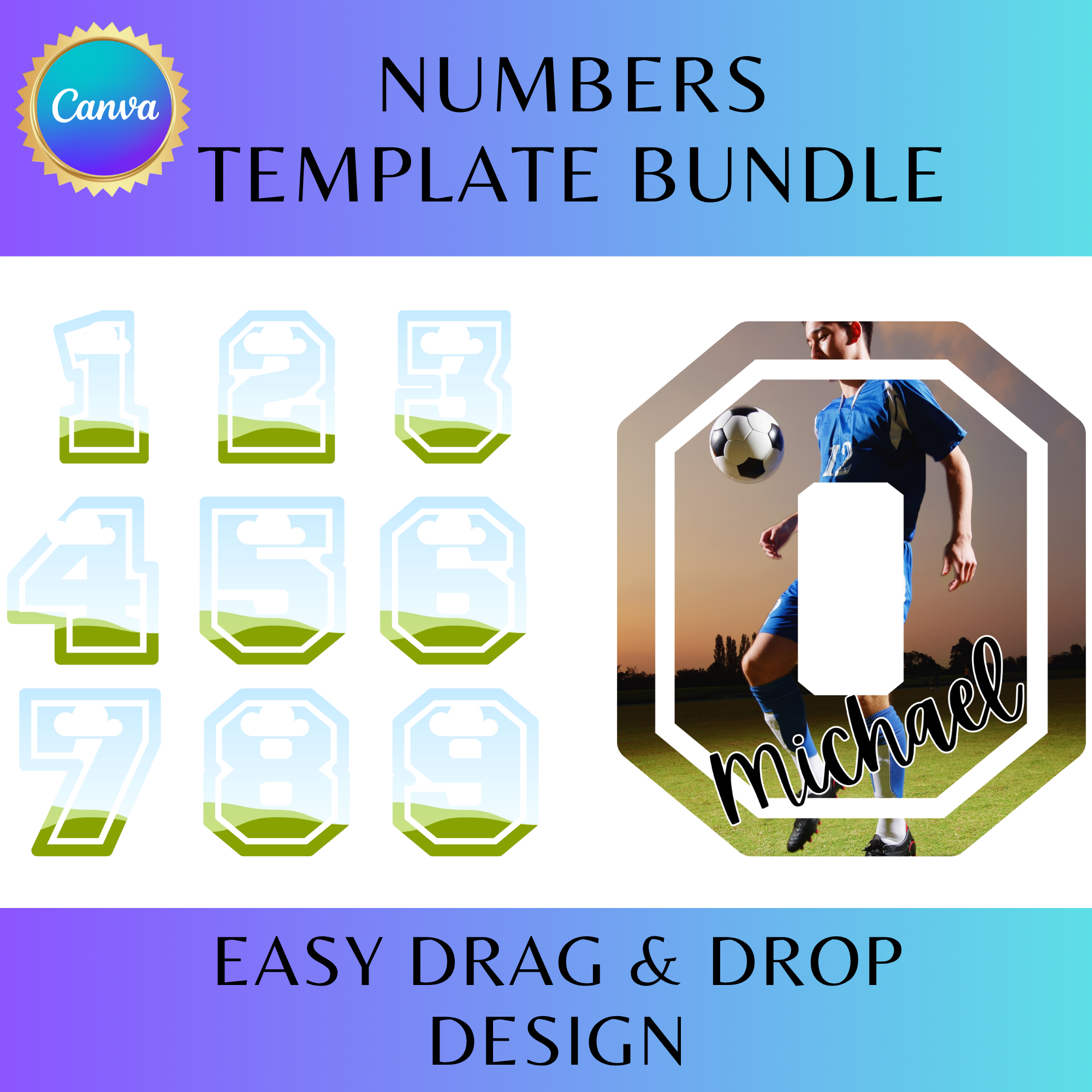 Numbers 0–9 Template Bundle