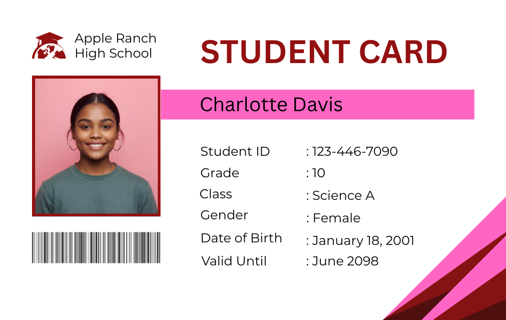 Student ID Card Duo Template