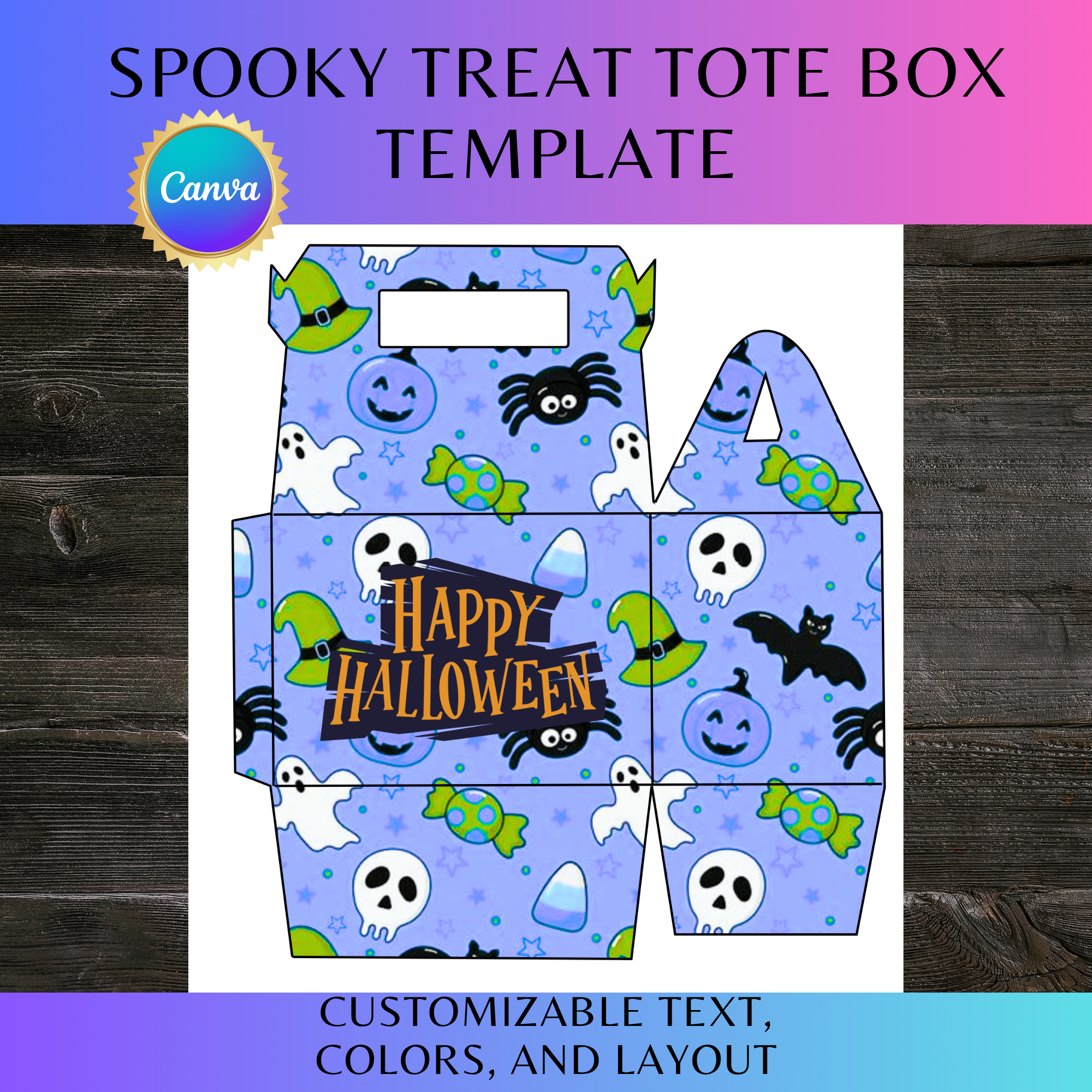 Spooky Treat Tote Box Template