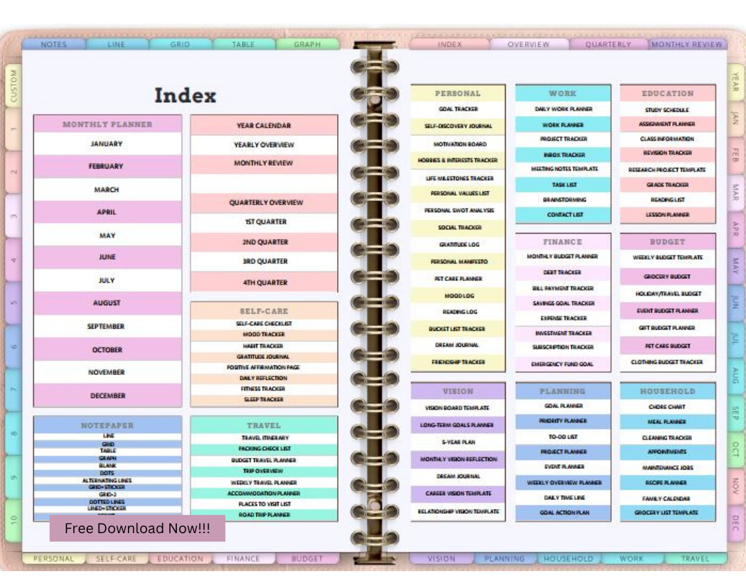  All-in-One Hyperlinked Digital Planner – 2025
