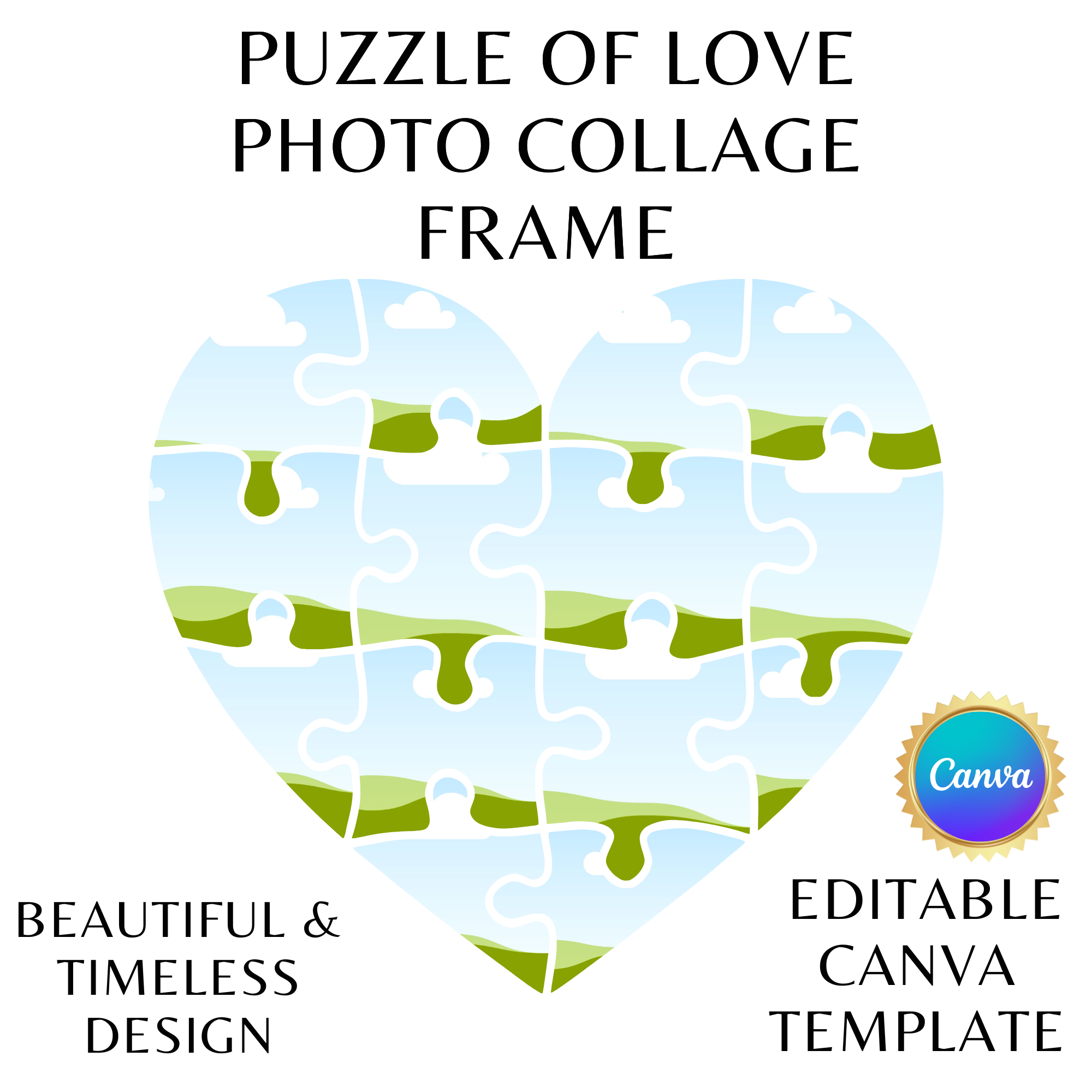 Love Photo Collage Frame – Editable Canva Template