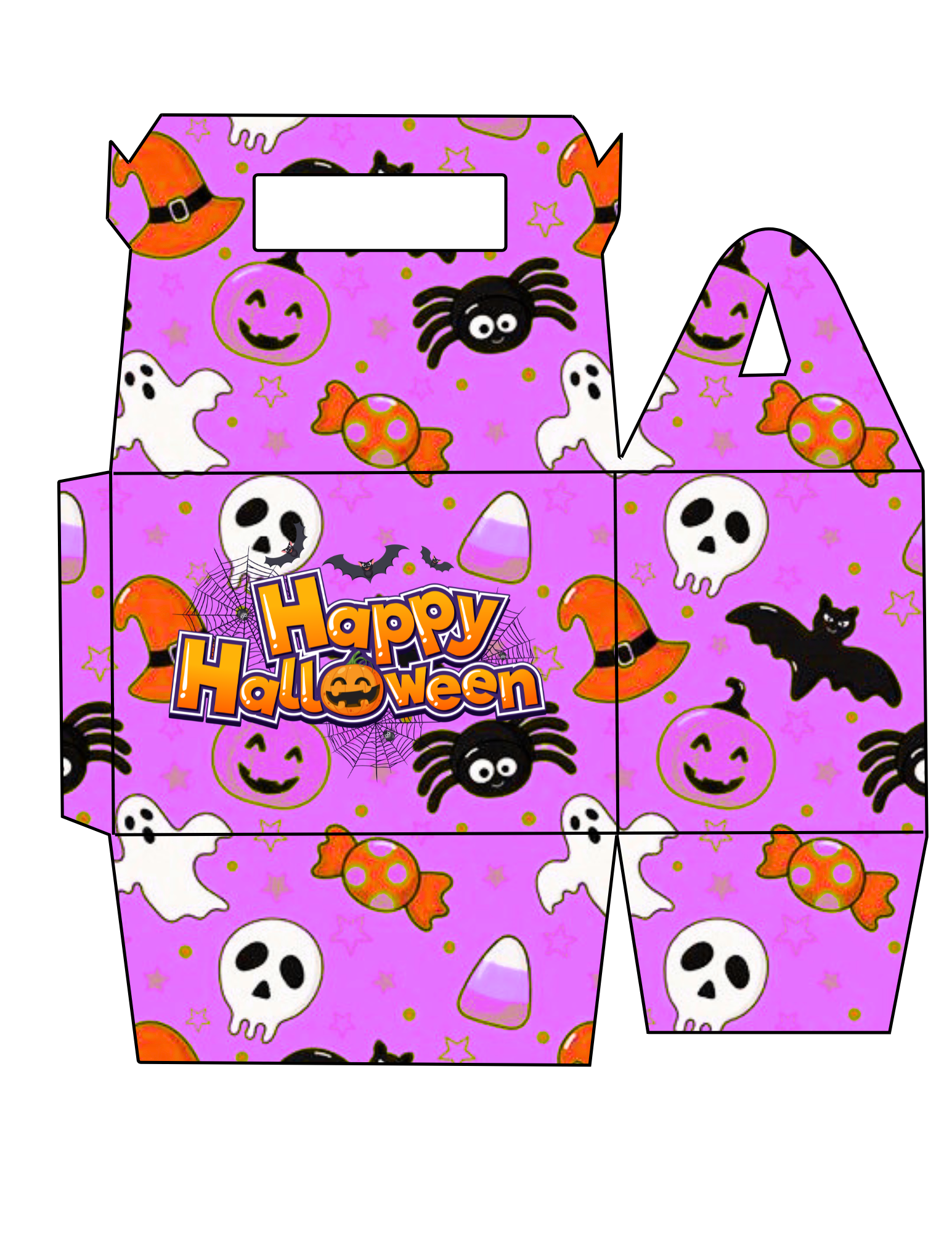 Spooky Treat Tote Box Template