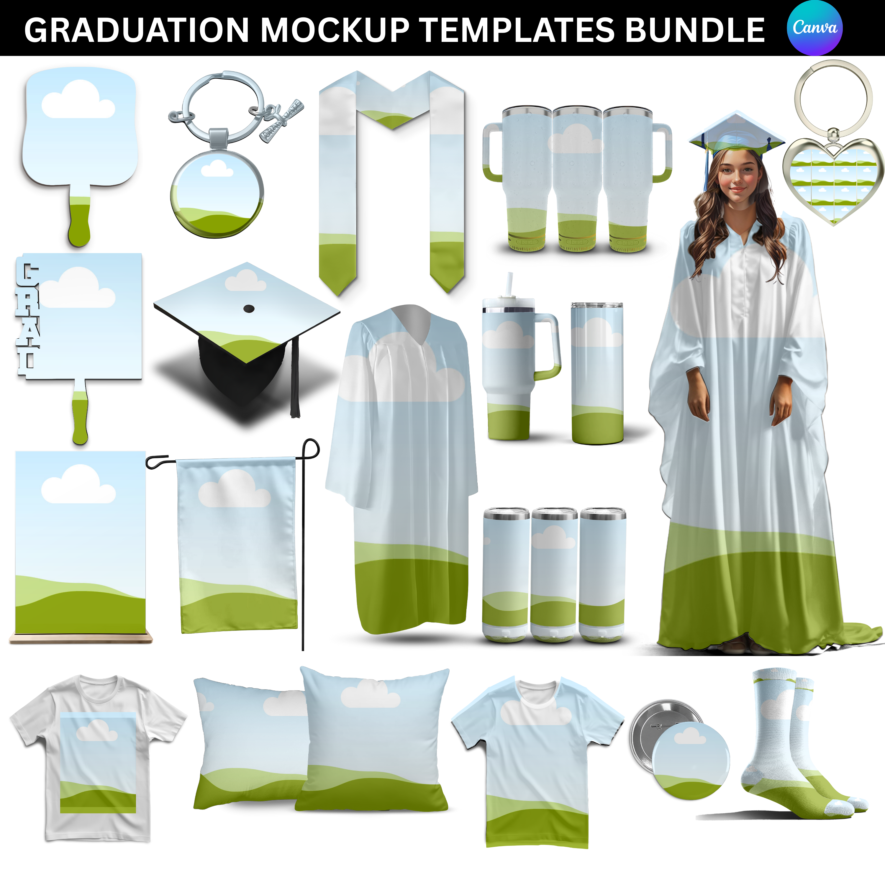 Graduation Mockup Templates Bundle 