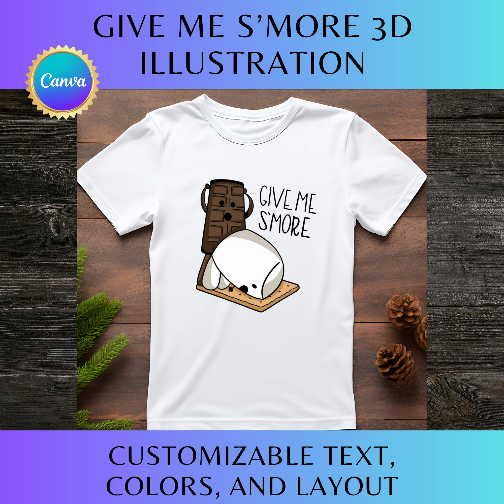 Give Me S’more 3D Illustration Clipart