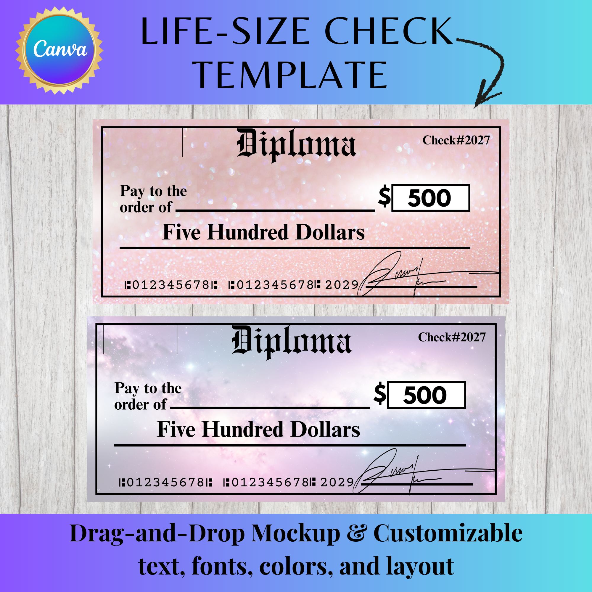 Life-Size Check Template