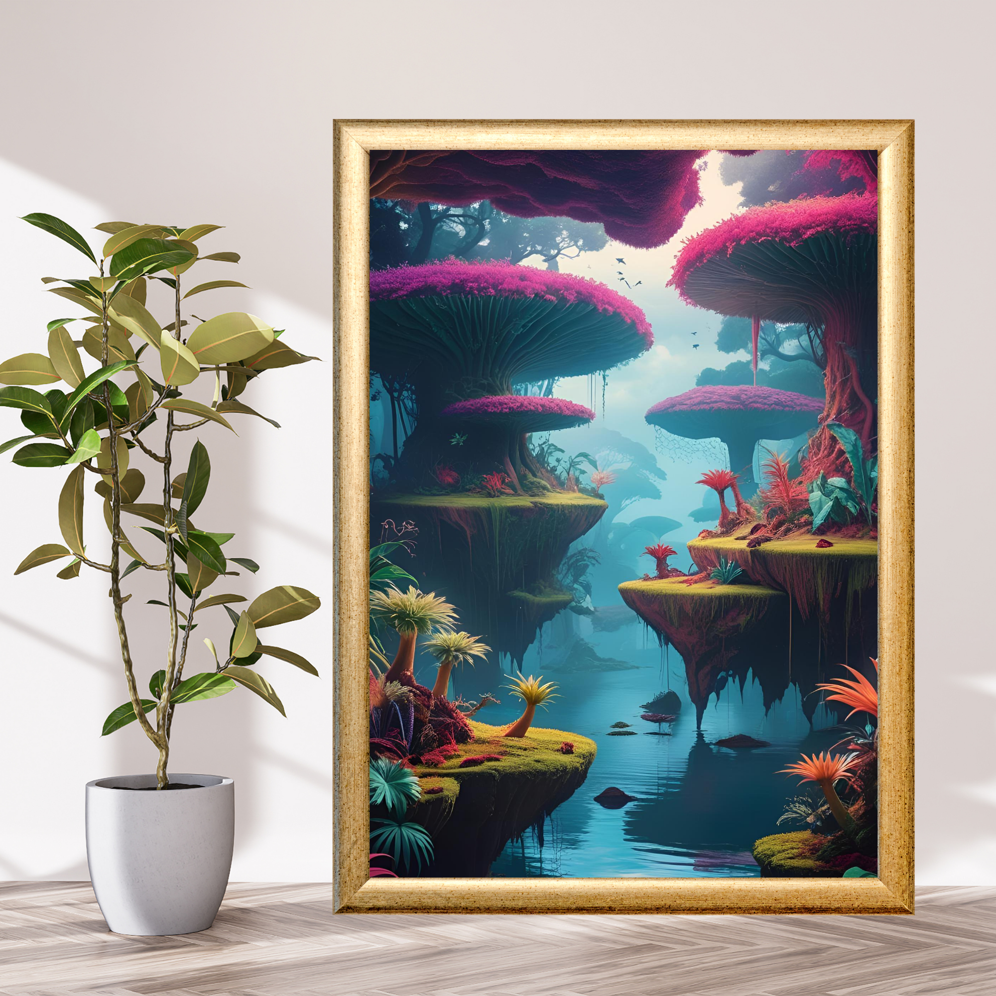 Futuristic Rainforest Wall Art 
