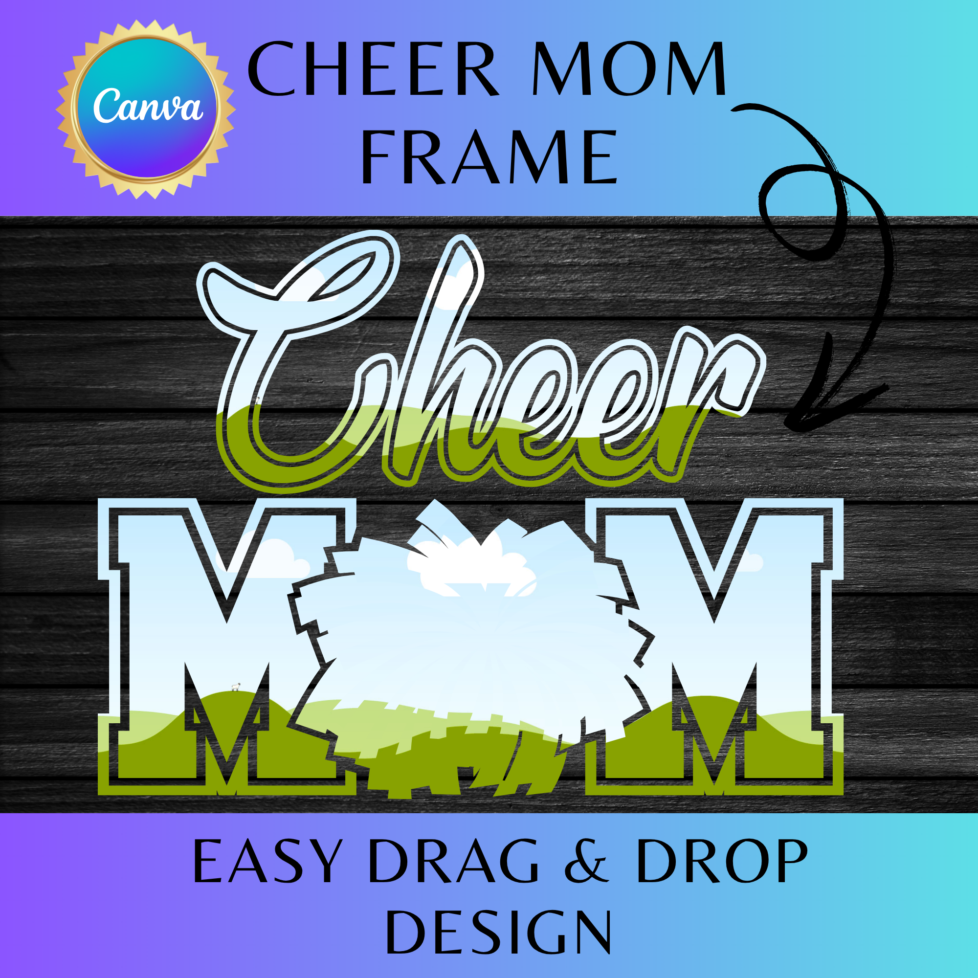 Cheer Mom Frame Template
