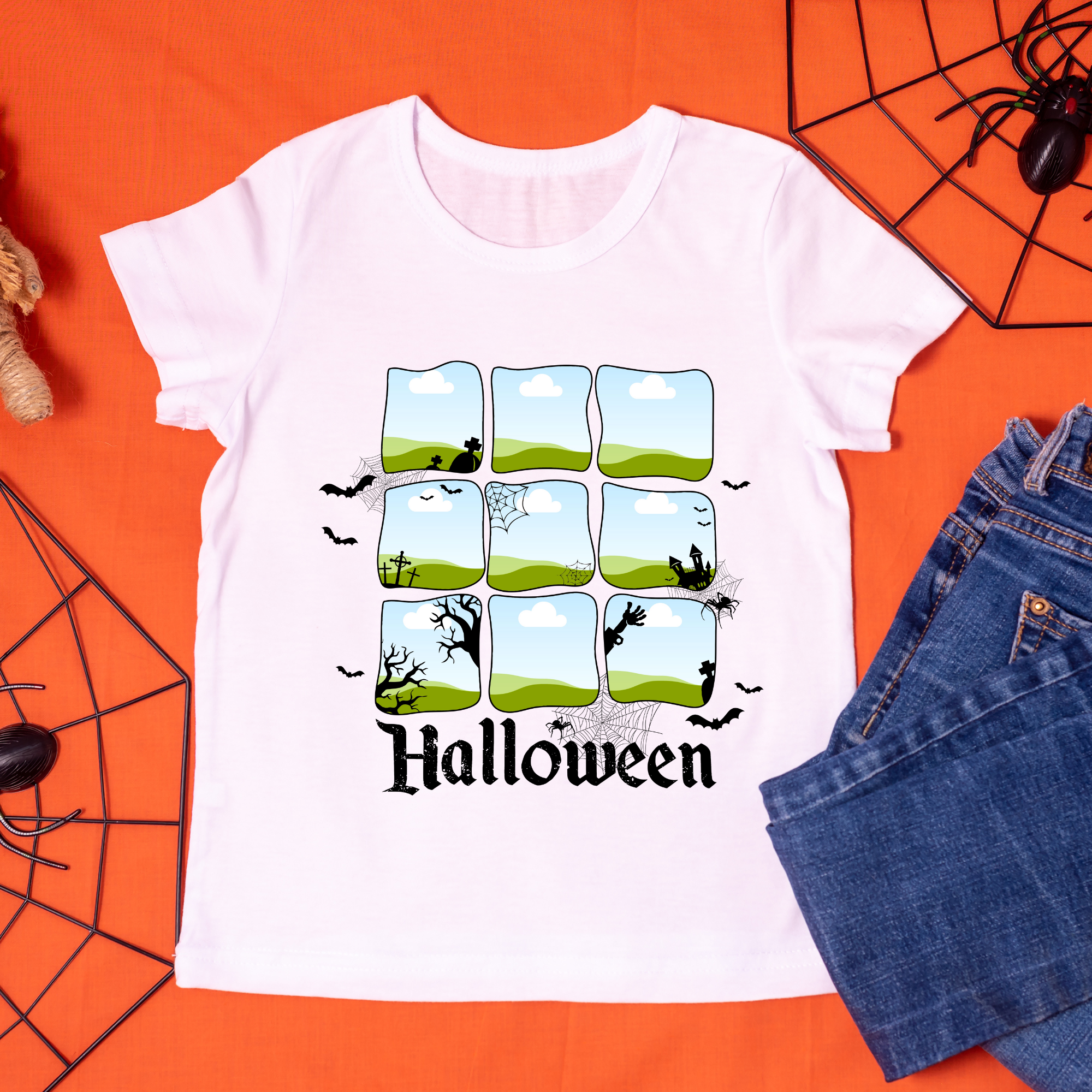 Spooky Halloween Shirt Frame Templates
