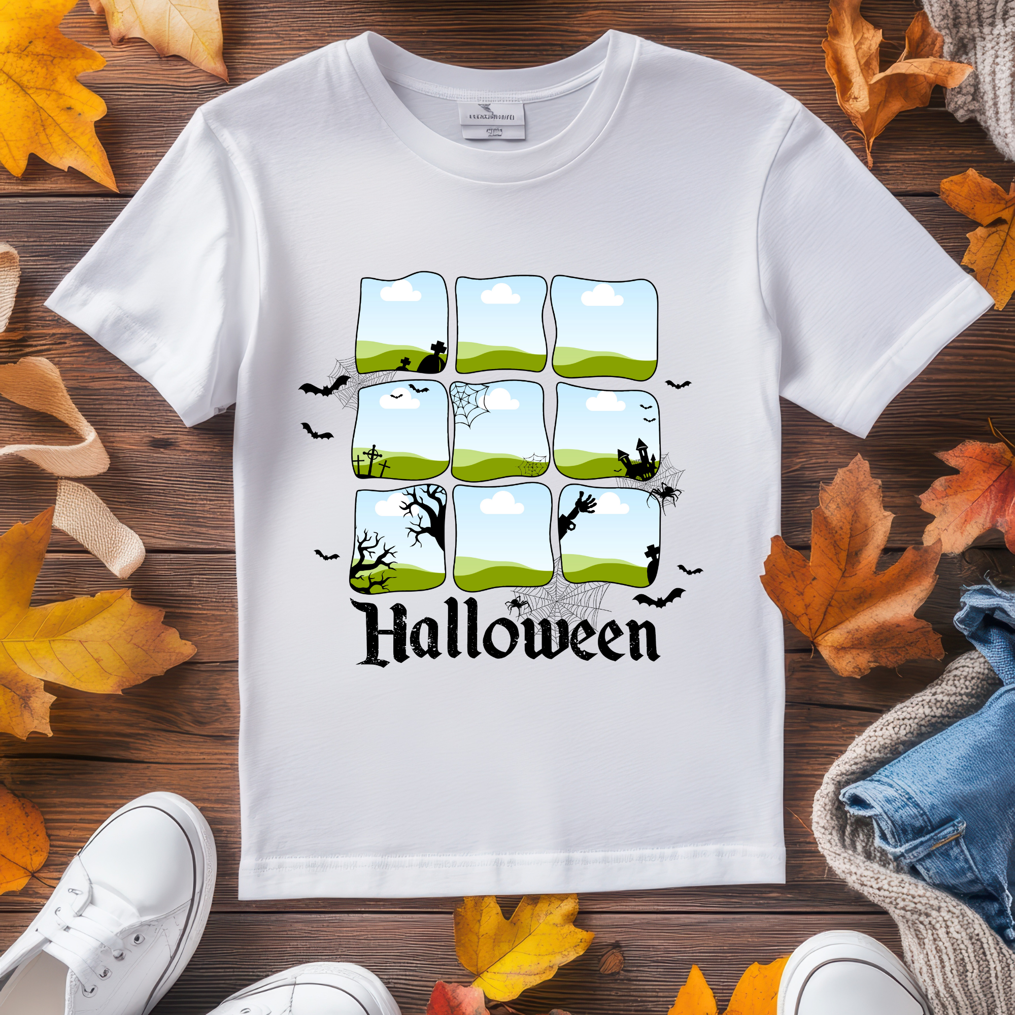 Spooky Halloween Shirt Frame Templates