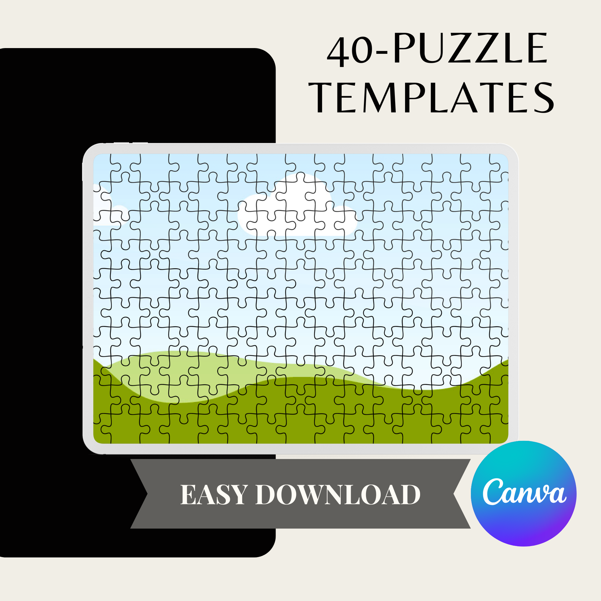 40 Drag & Drop Jigsaw Puzzle Templates – PLR