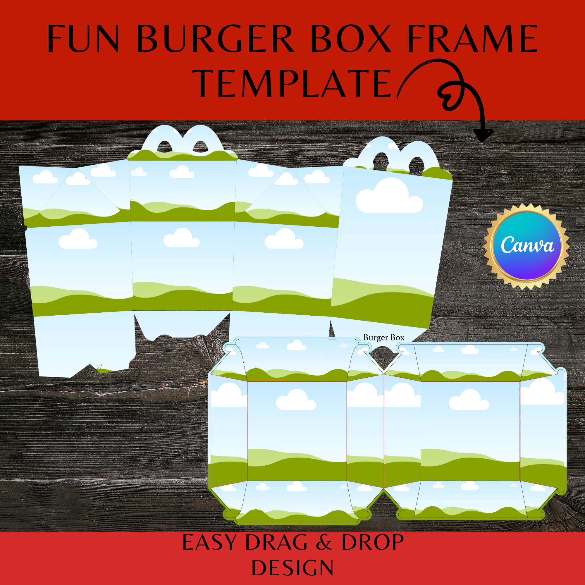 Fun Burger Box Frame Template