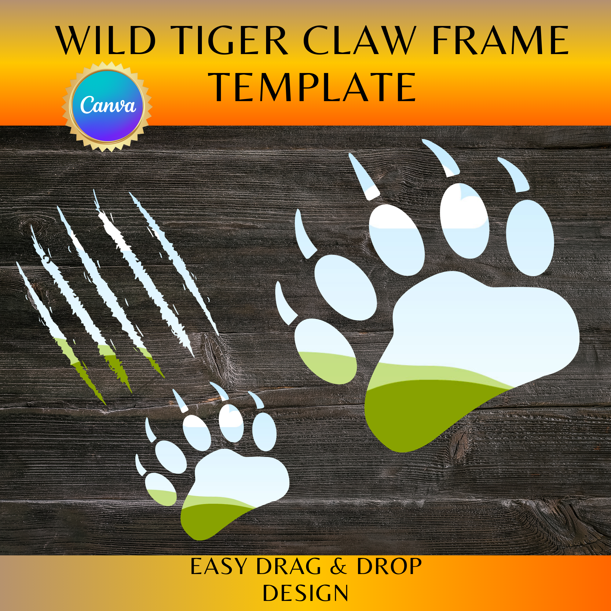 Wild Tiger Claw Frame Template