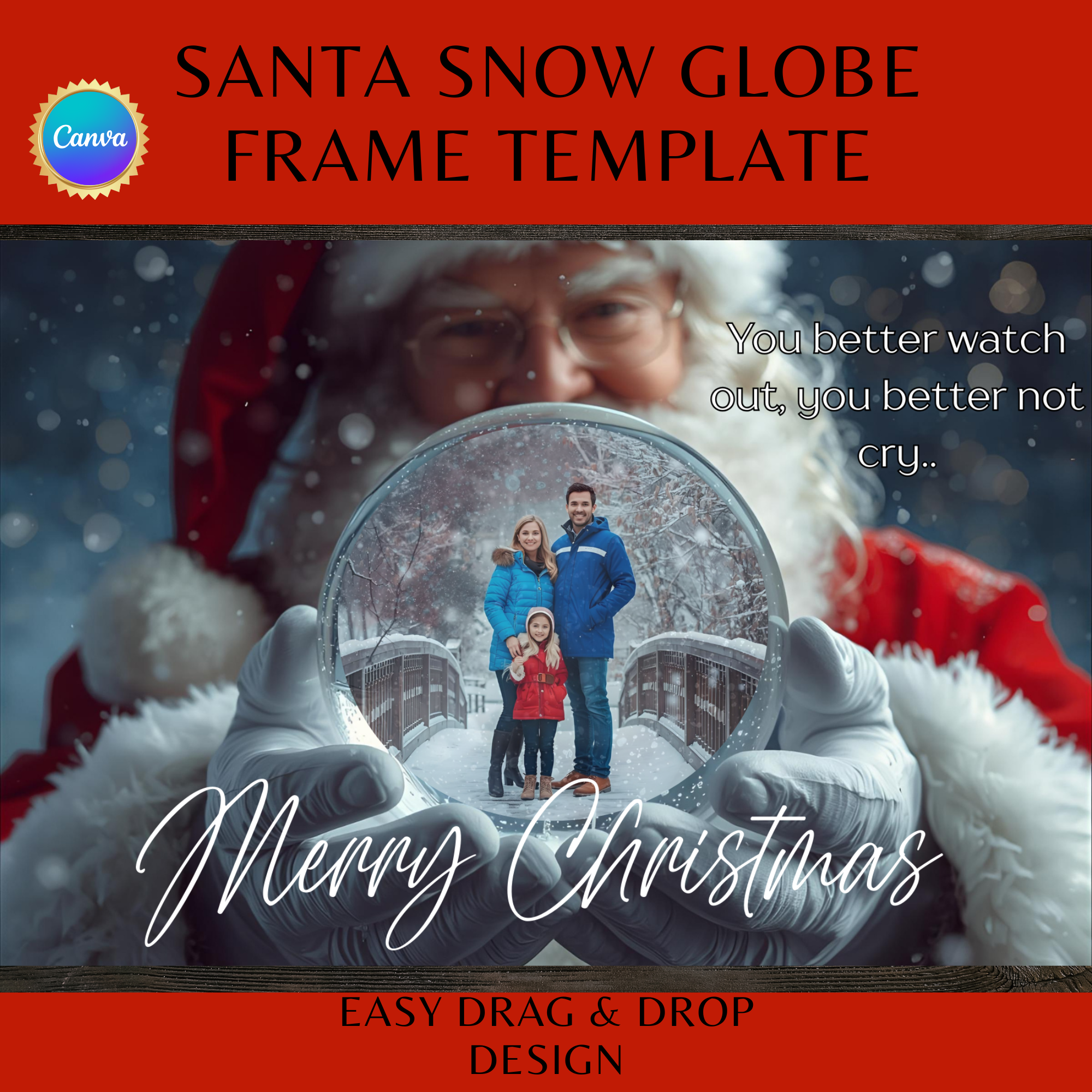 Santa Snow Globe Frame