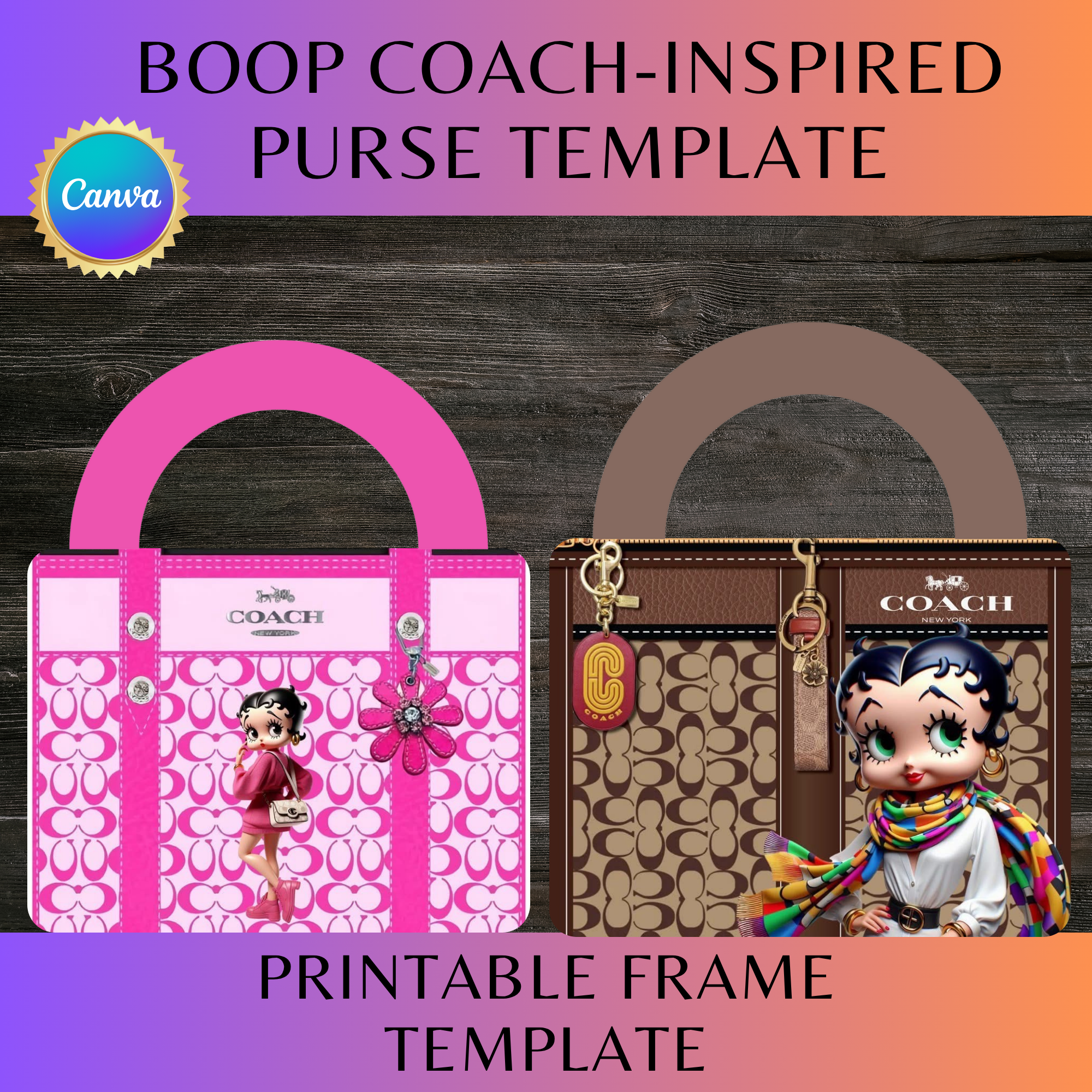 Sweetheart Chic Purse Frame Template Set