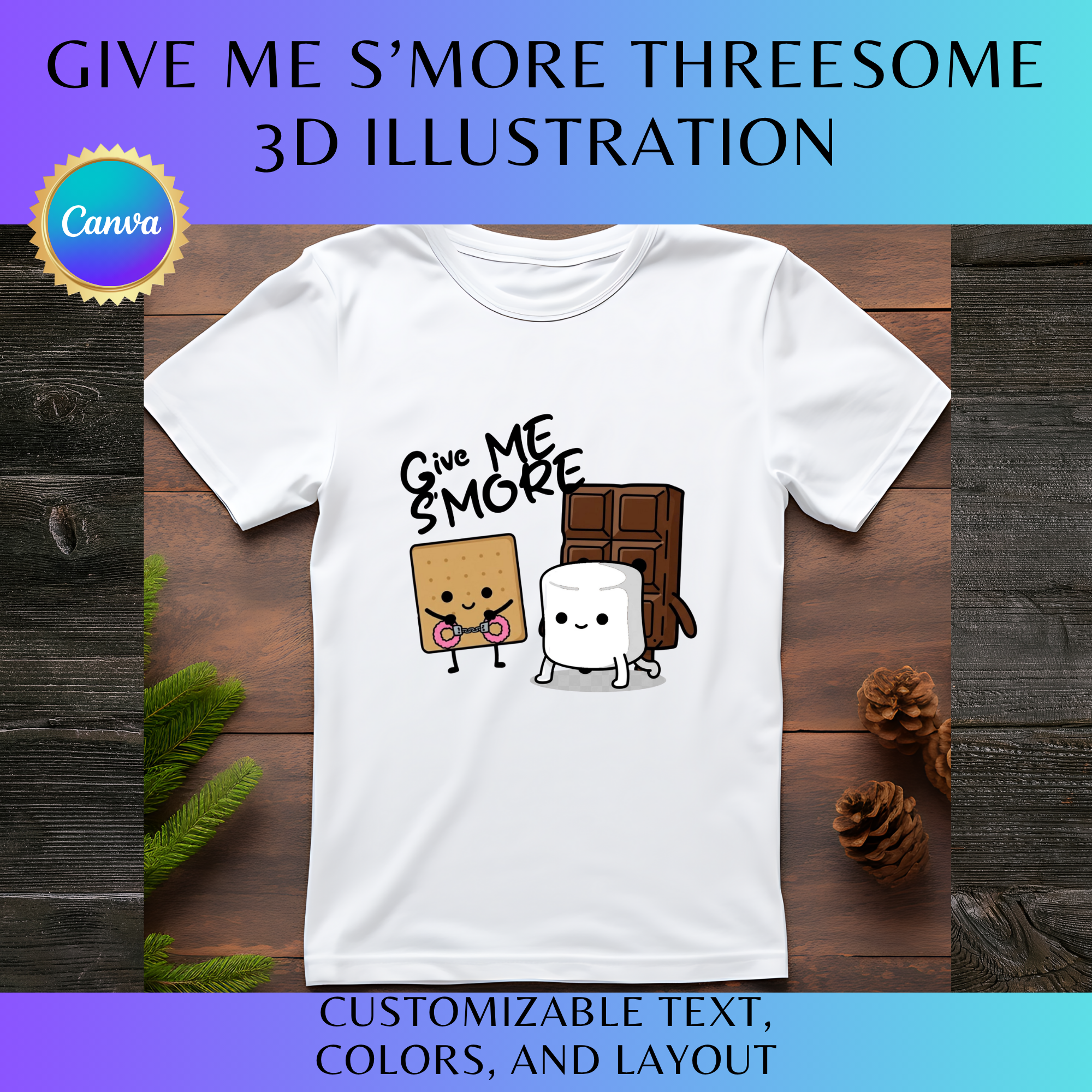 Give Me S’more Threesome 3D Illustration 