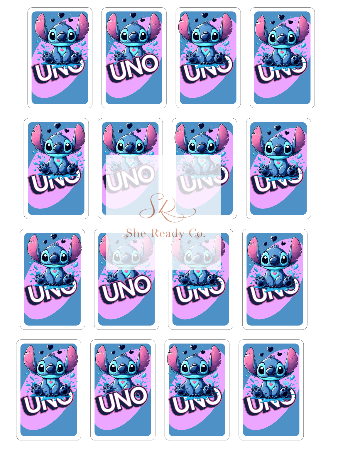  Stitch-Themed UNO Cards – PDF Download