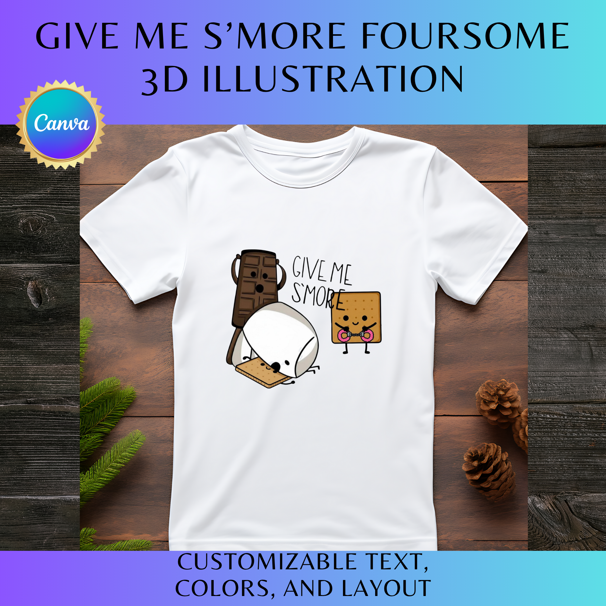  Give Me S’more Foursome  3D Illustration