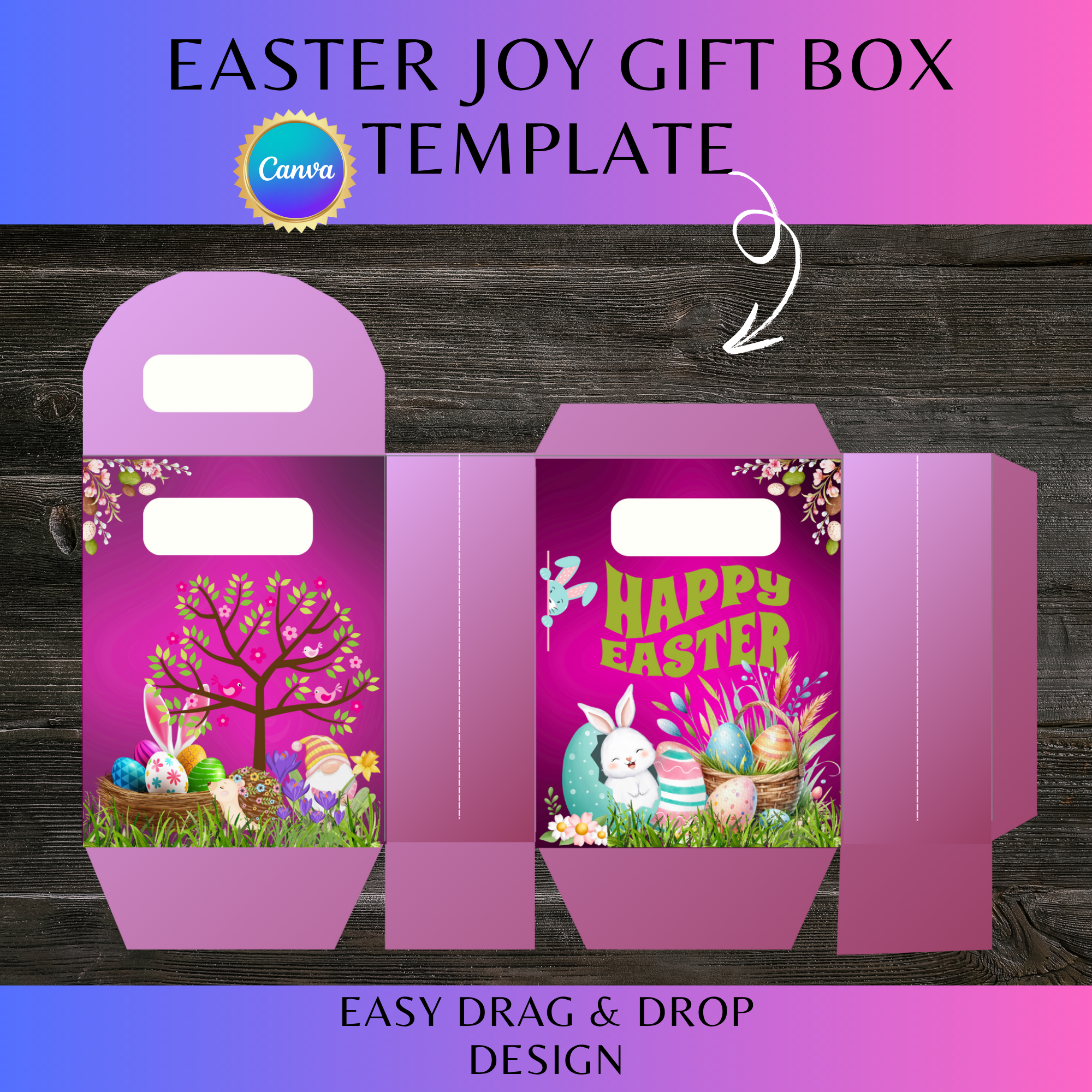 Easter Joy Gift Box Template