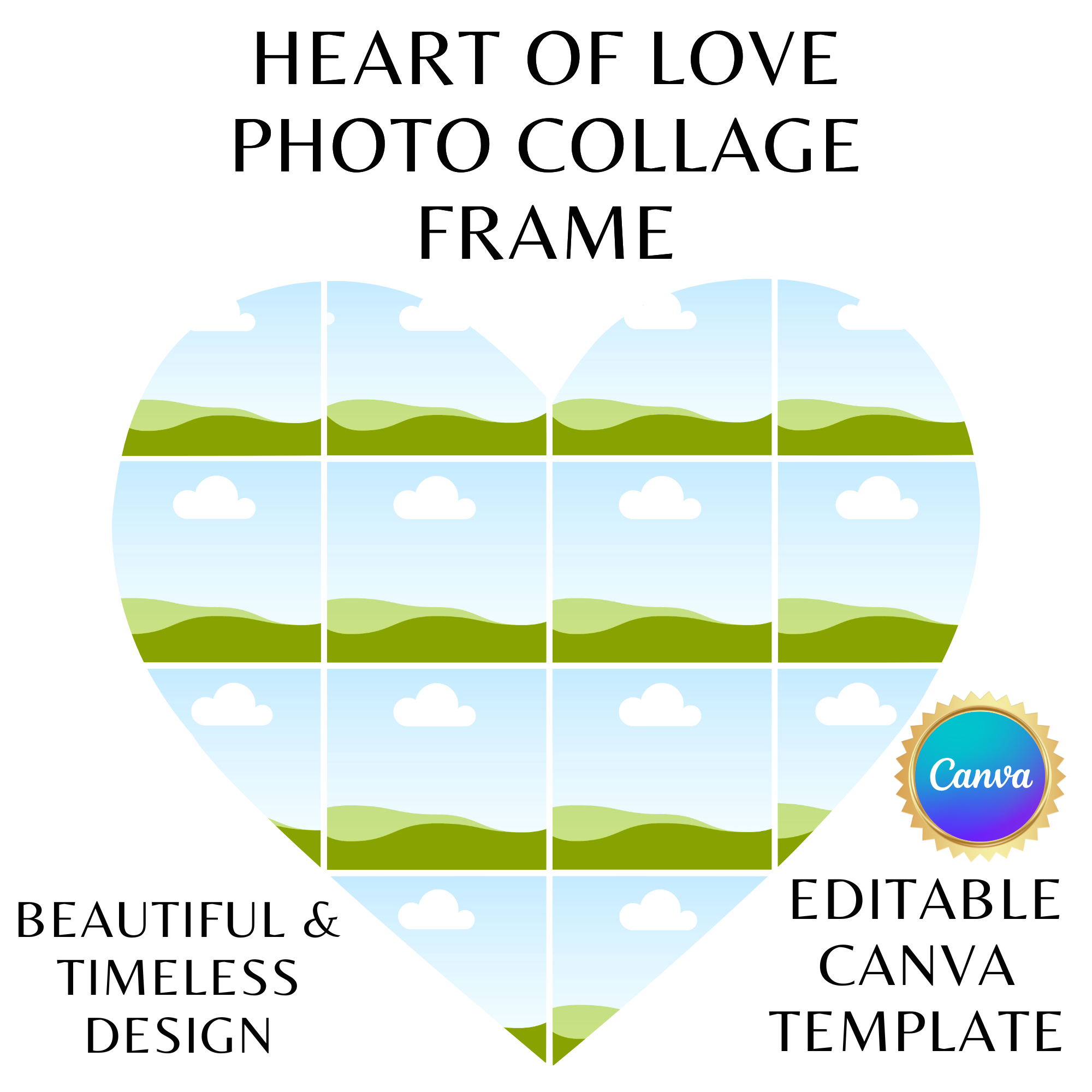 Love Photo Collage Frame – Editable Canva Template