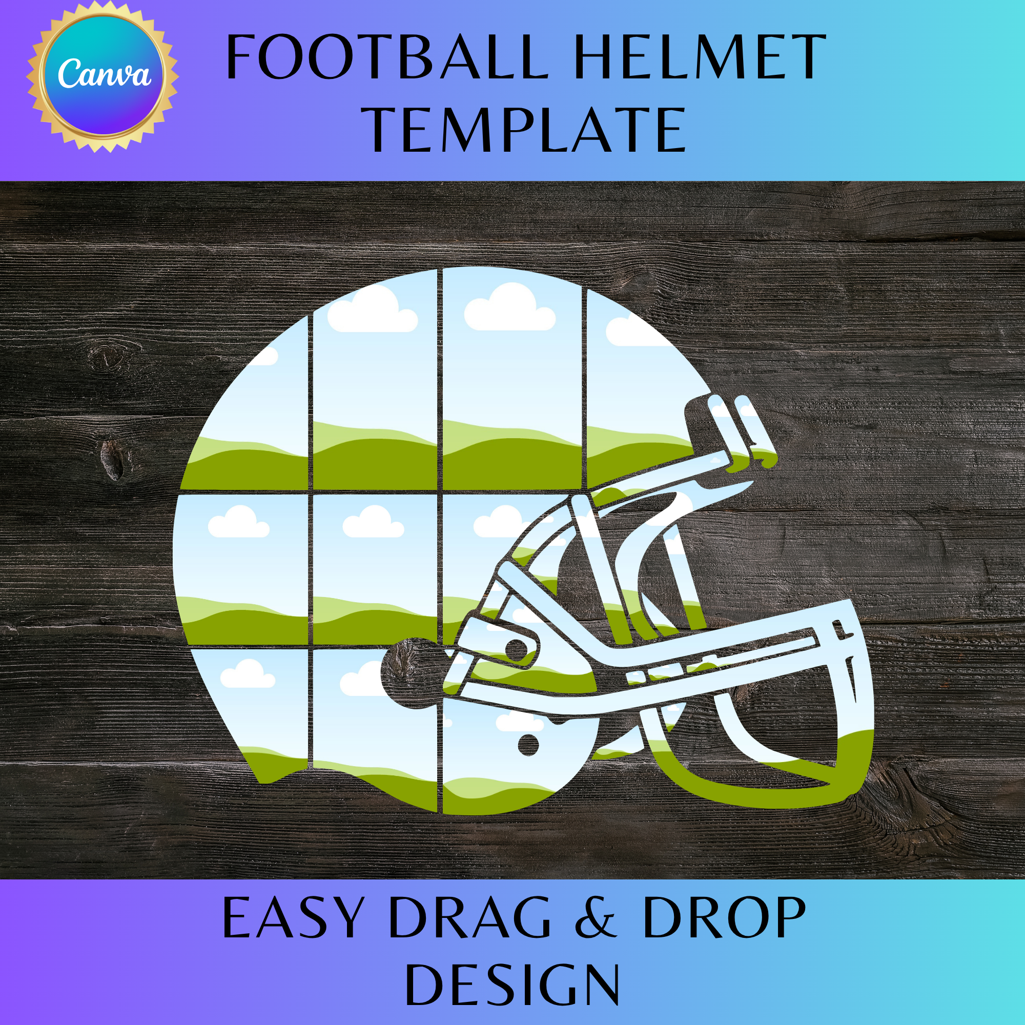 2 Football Helmet Frame Template 