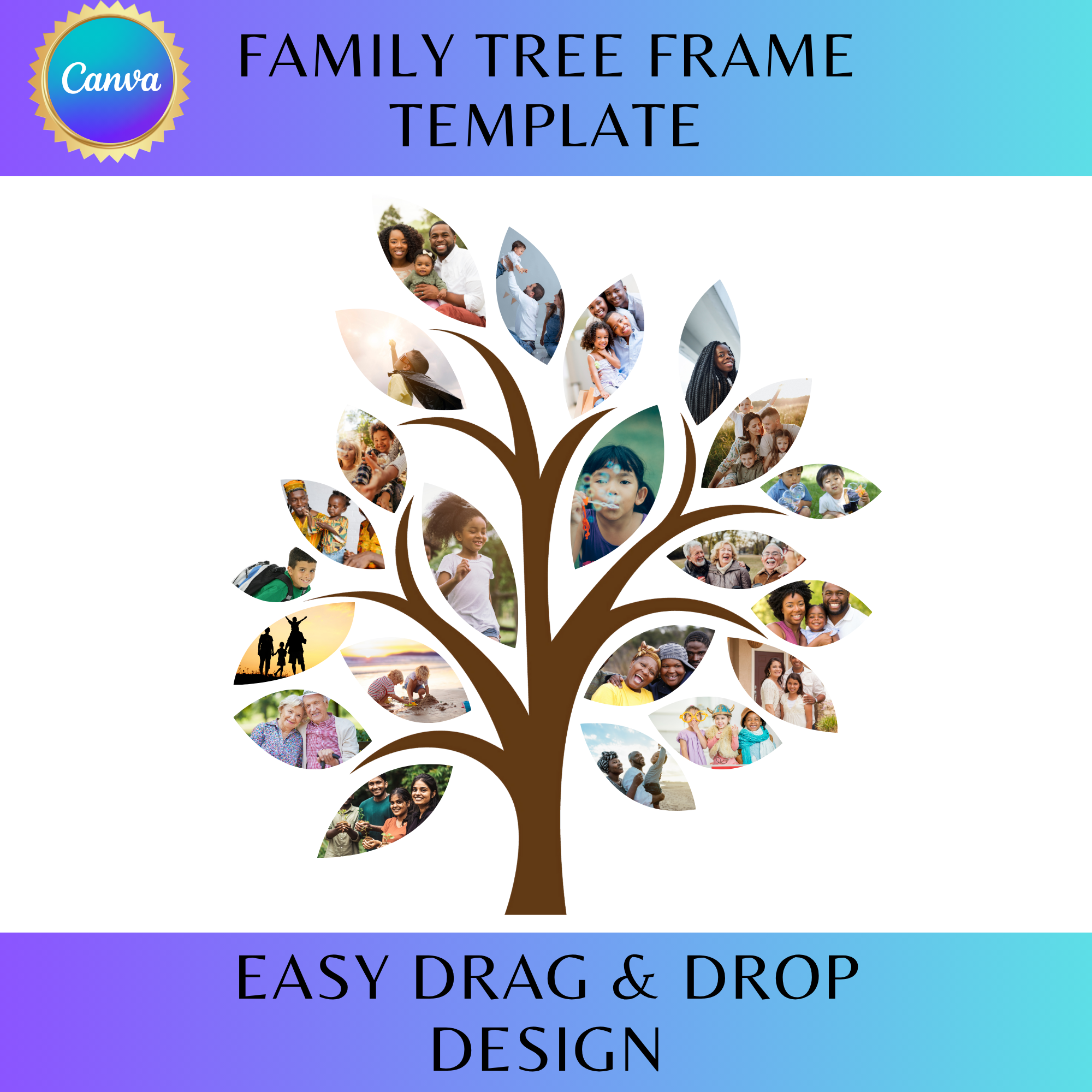 Rooted in Love -Family Tree Frame Template 