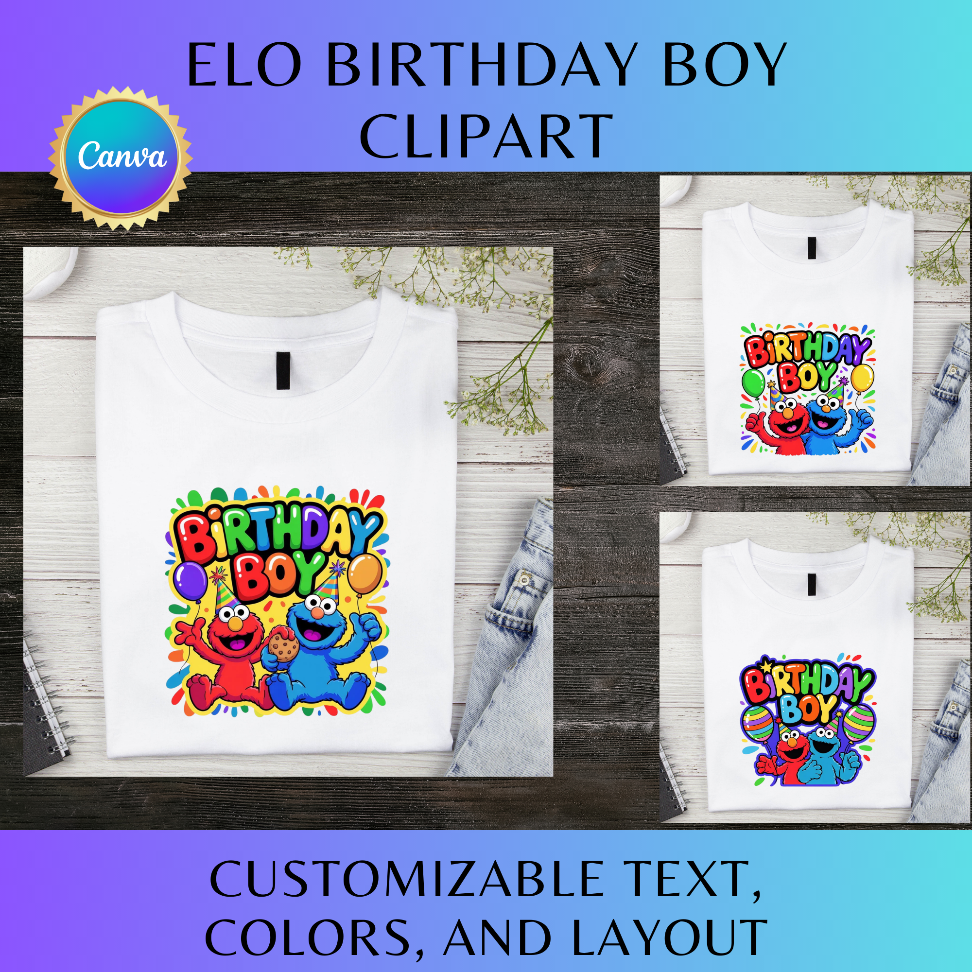 ELO Birthday Boy Clipart Pack