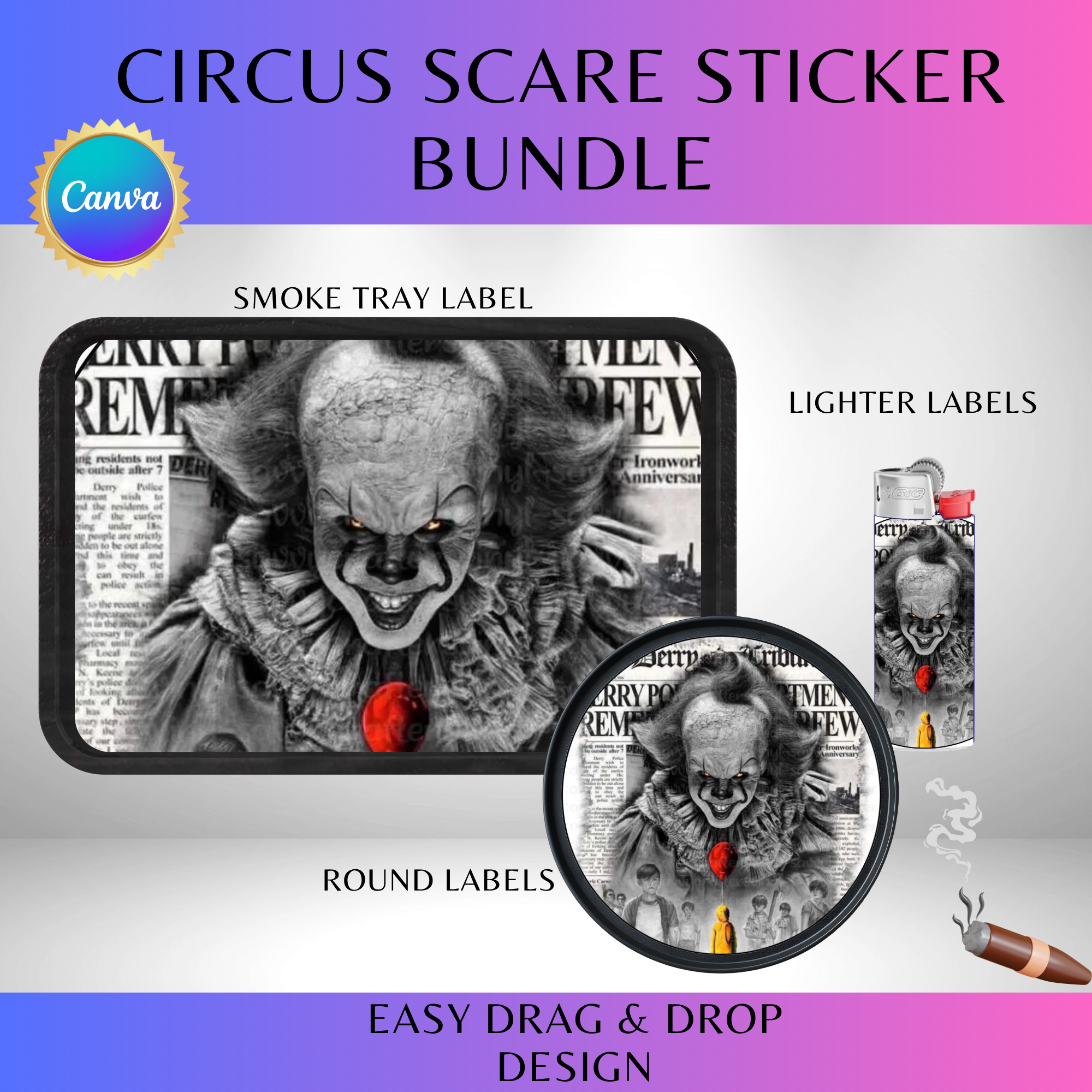 Circus Scare Sticker Bundle
