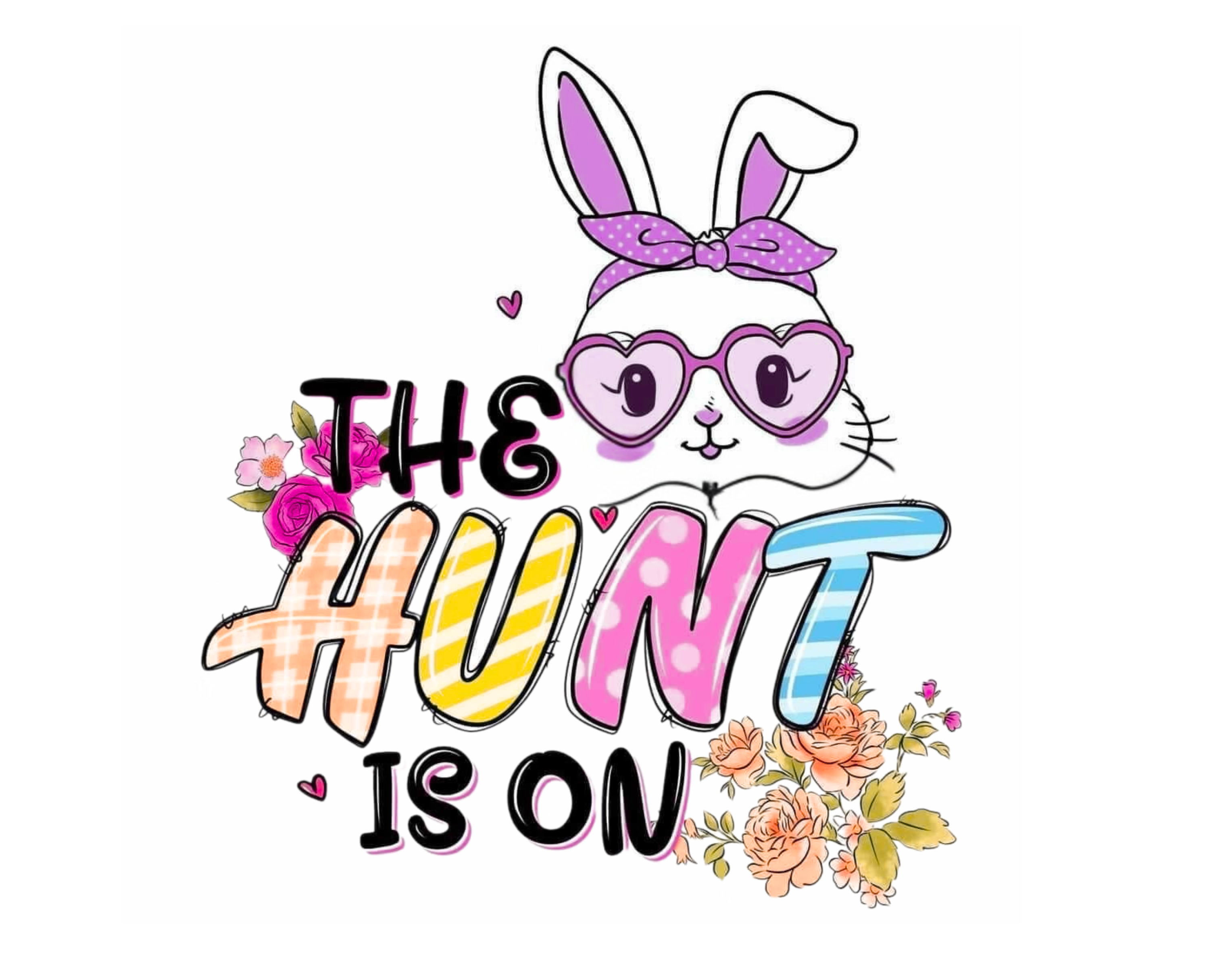 The Hunt Is On – Easter Rabbit with Eggs- PNG