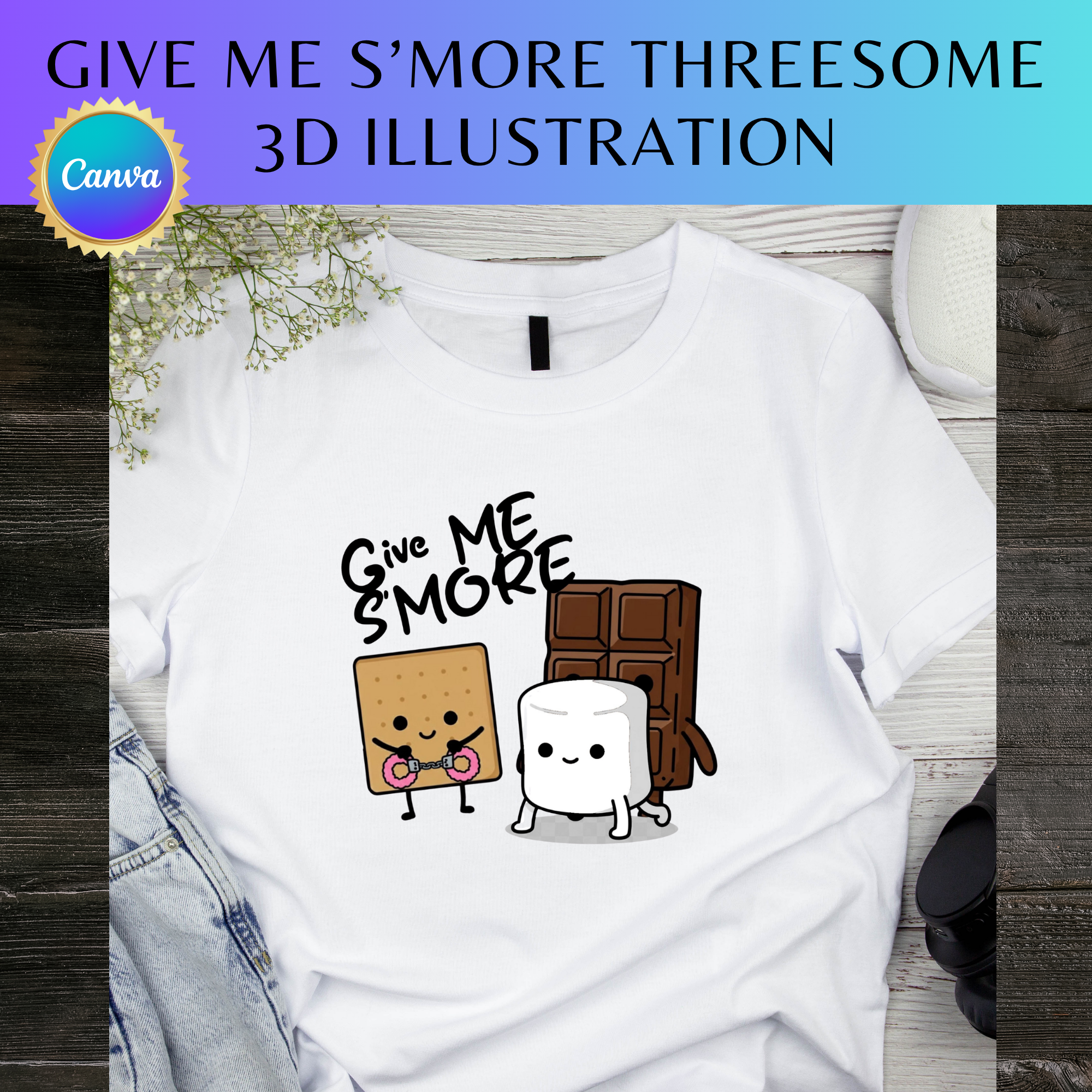Give Me S’more Threesome 3D Illustration