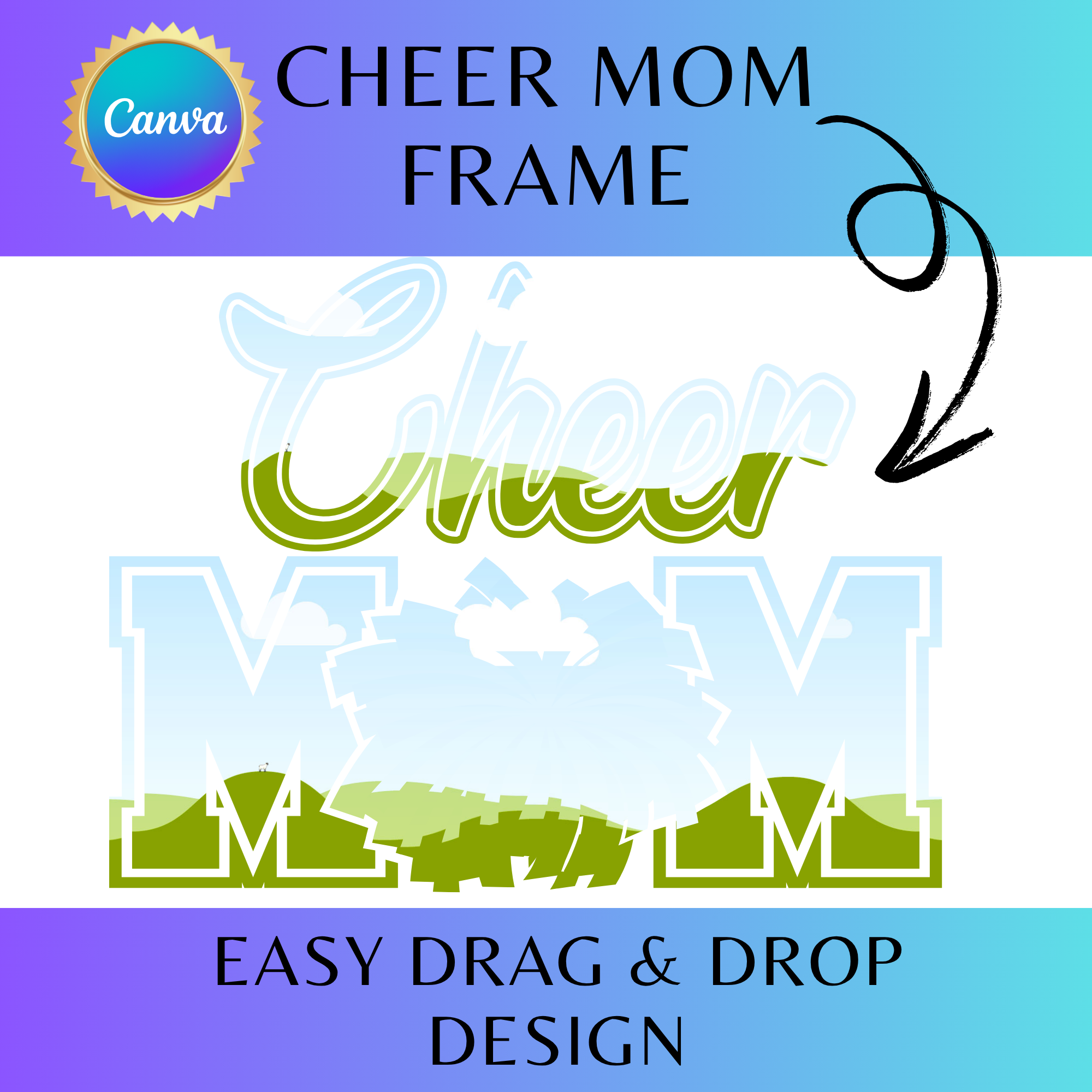 Cheer Mom Frame Template