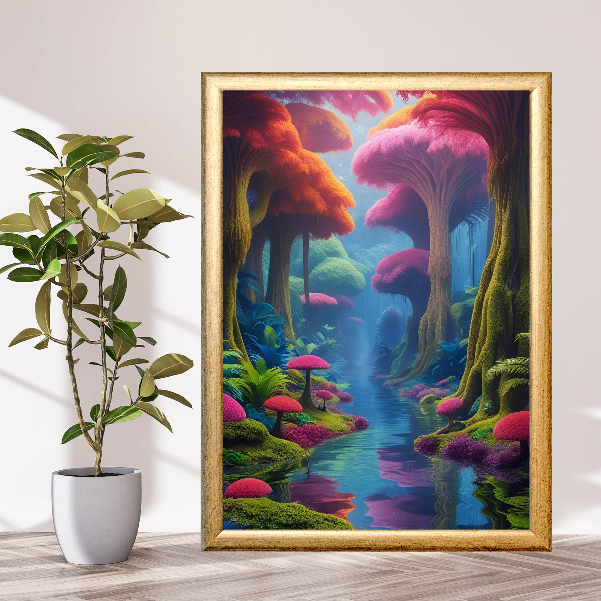 Futuristic Rainforest Wall Art 