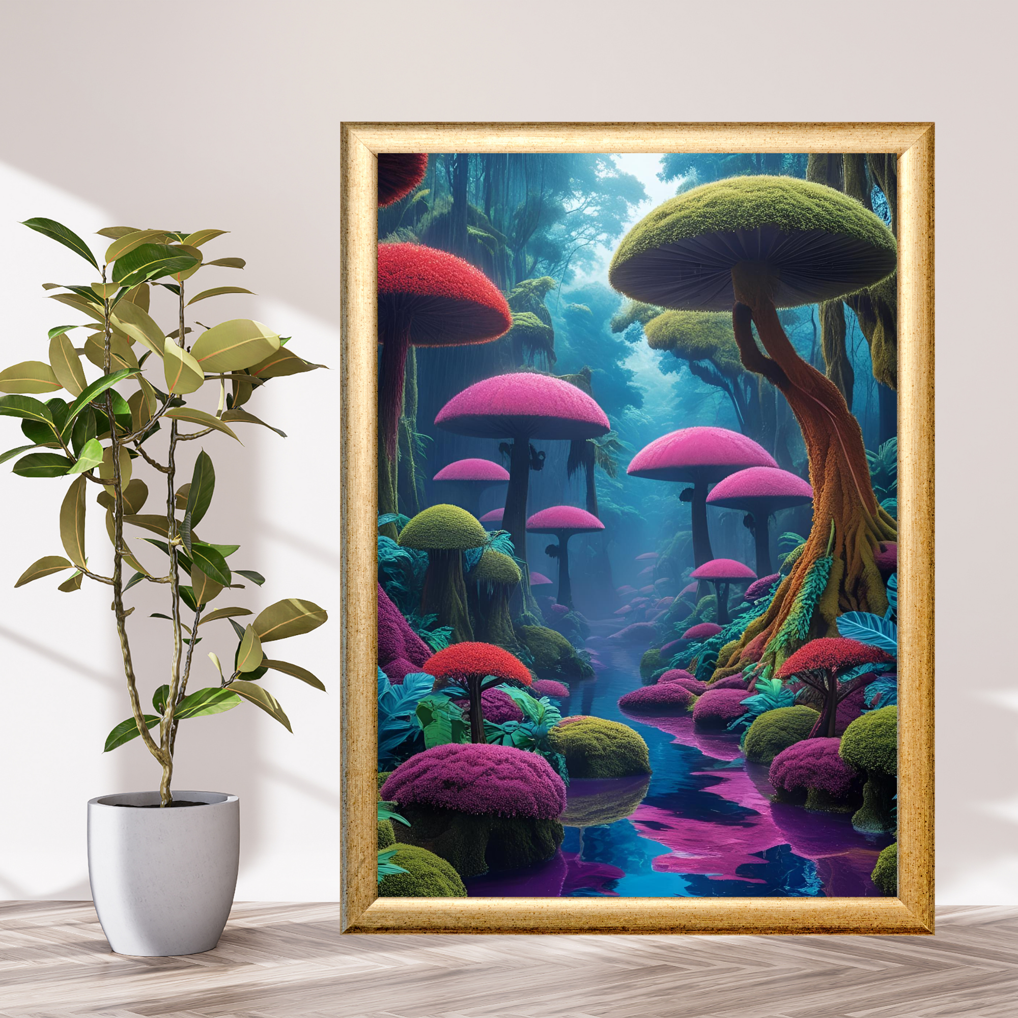 Futuristic Rainforest Wall Art 