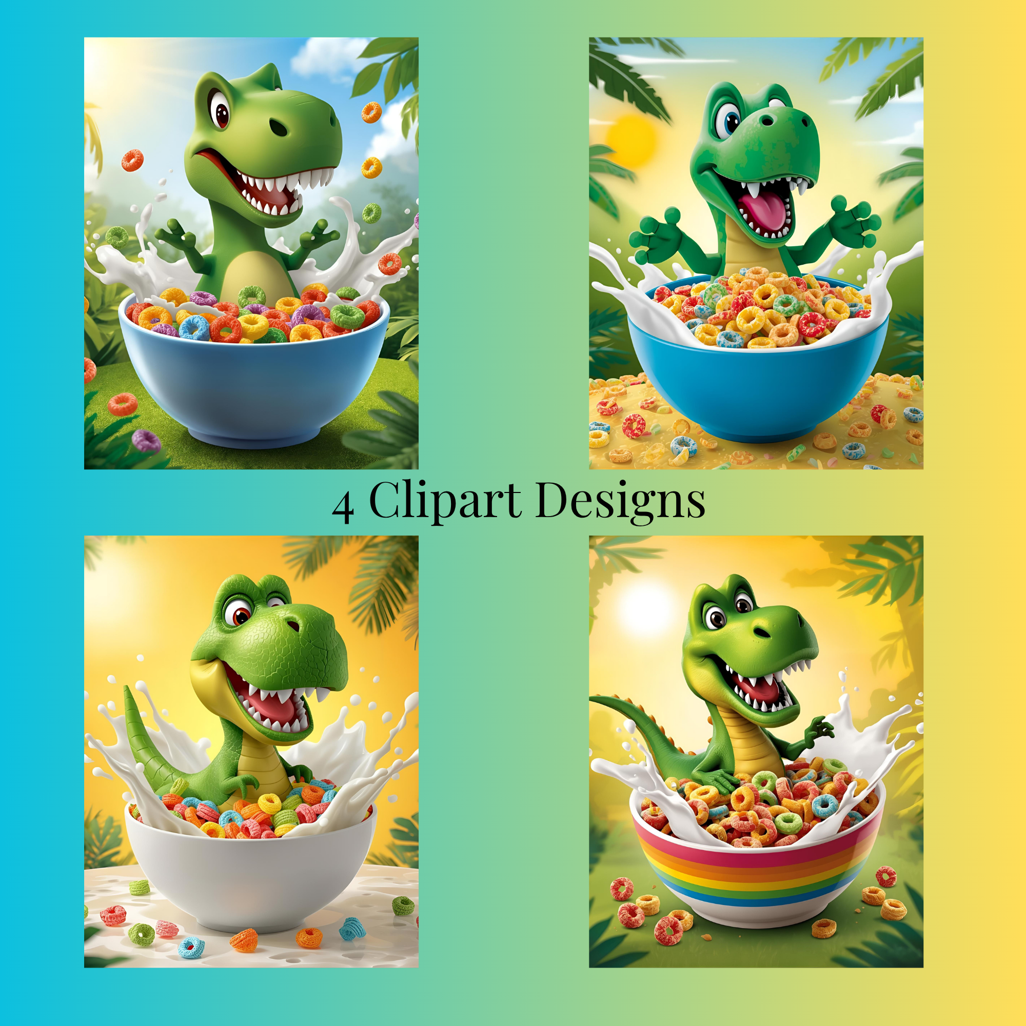 3D Dino Crunch Cereal Box Art