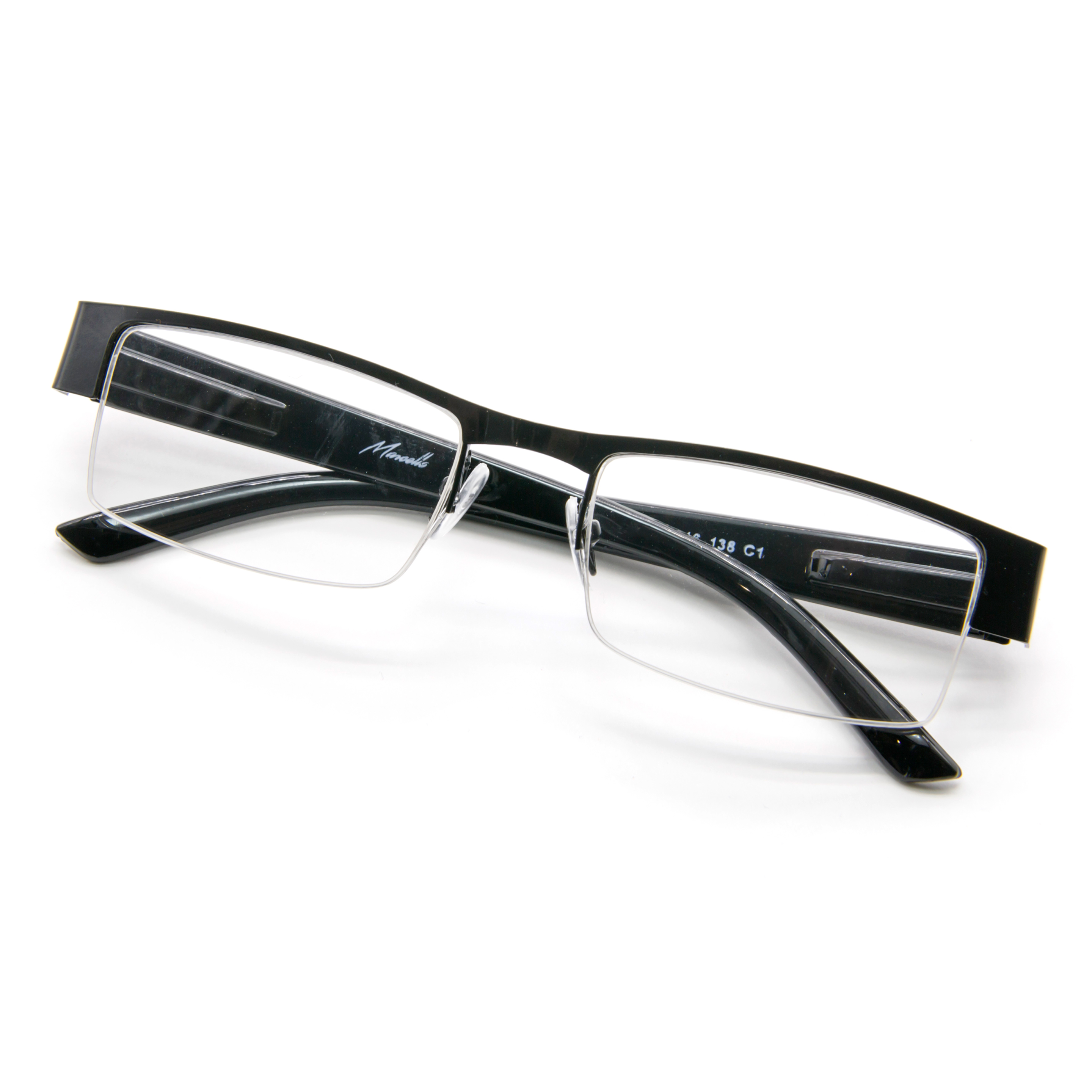 Black Pink White Rimless Eyeglasses