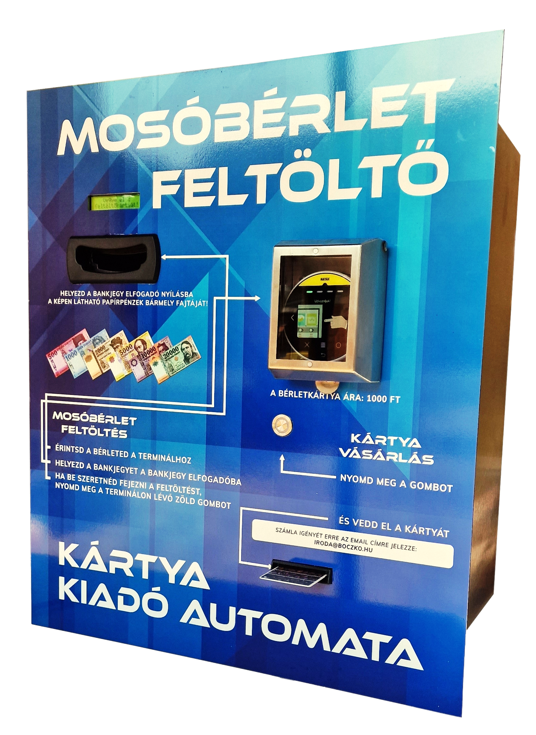 NTC-CRLB6000 falba szerelhető bérletkártya kiadó és feltöltő automata