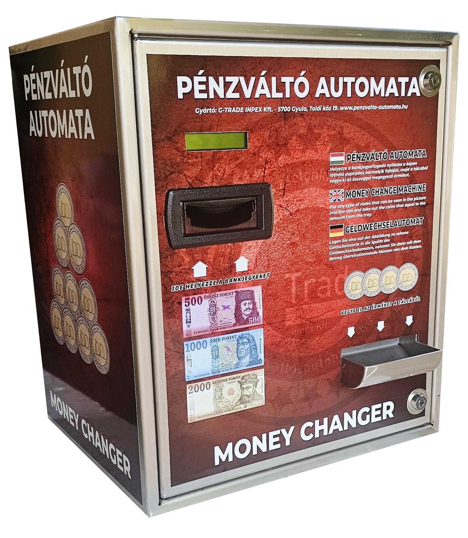 NTC-1200 falra szerelhető full rozsdamentes pénzváltó automata,1 fajta érmét kezelő készülék