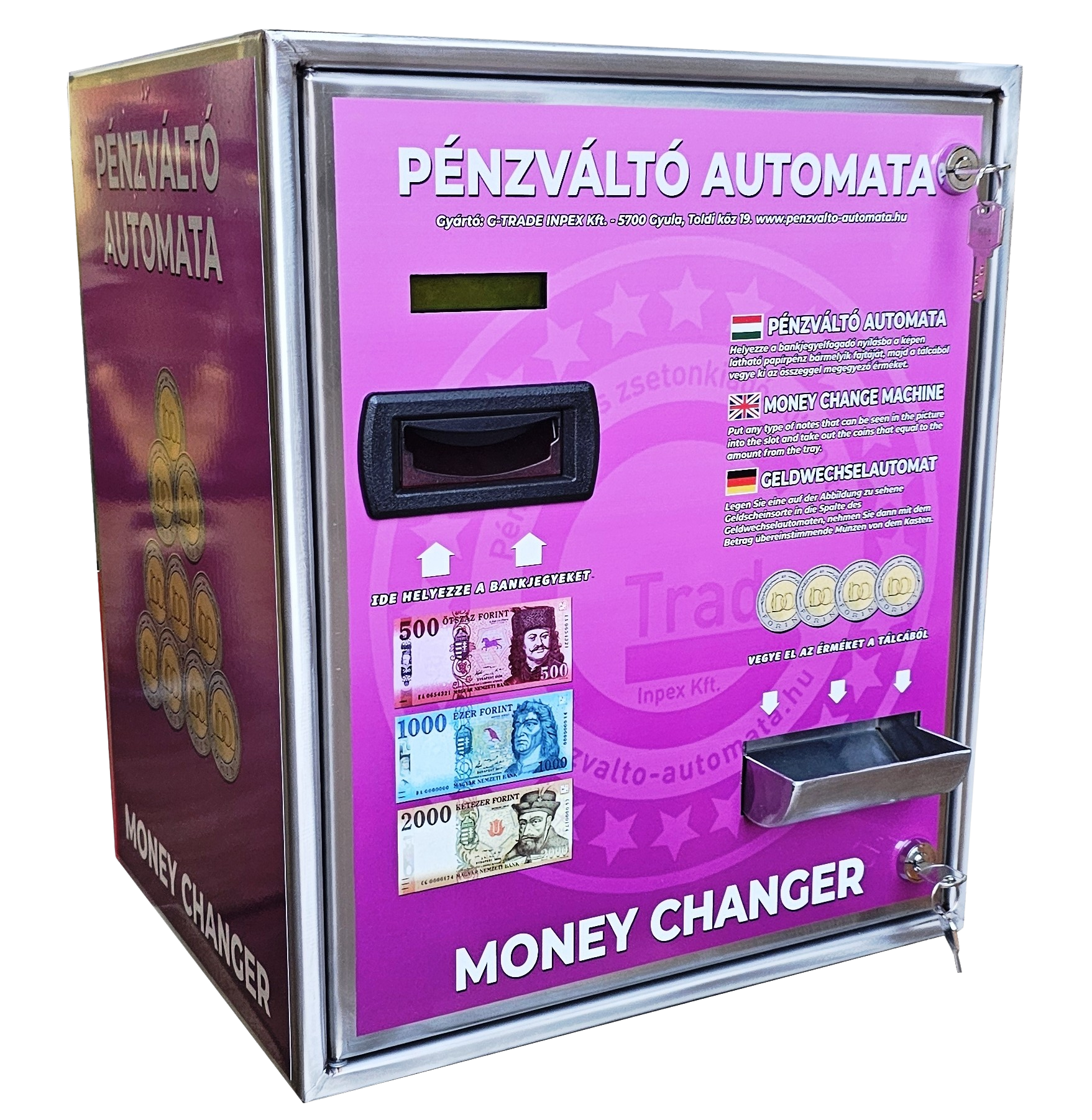 NTC-1200 falra szerelhető full rozsdamentes pénzváltó automata,1 fajta érmét kezelő készülék