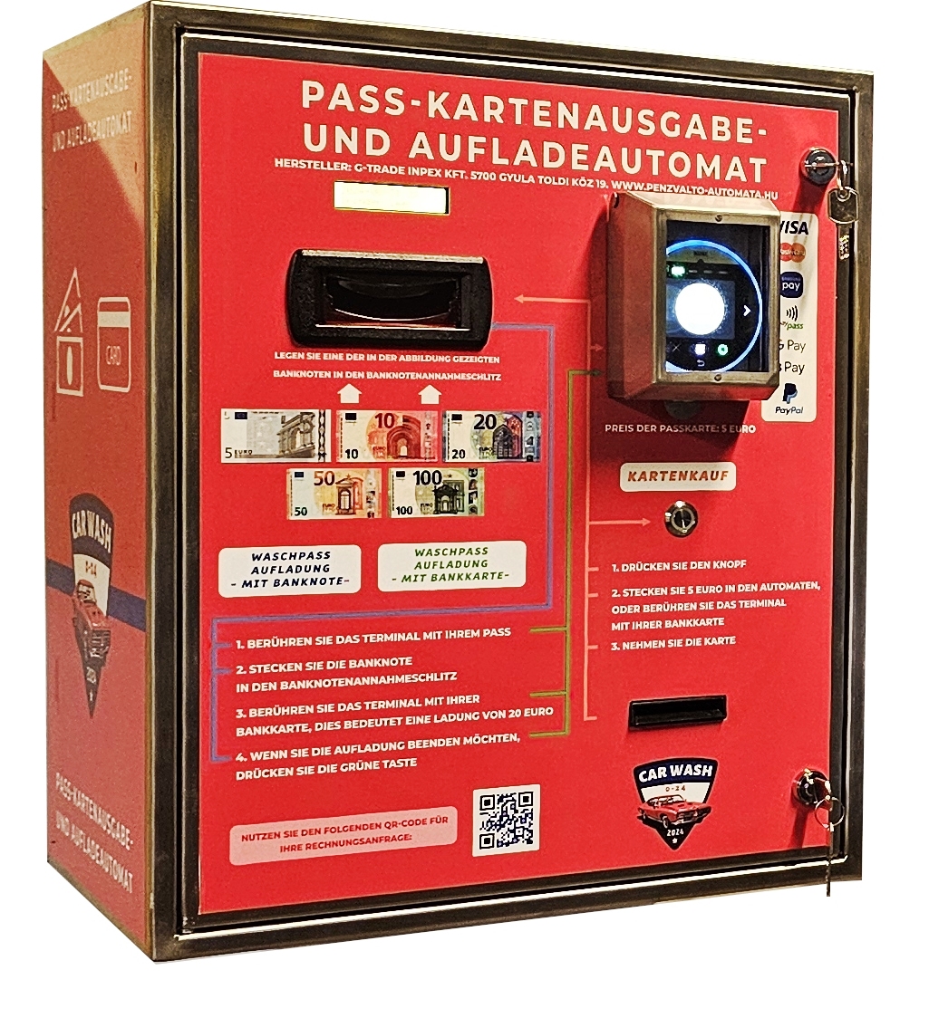 NTC-CRL6000 bérletkártya kiadó és feltöltő automata,falra szerelhető változat 