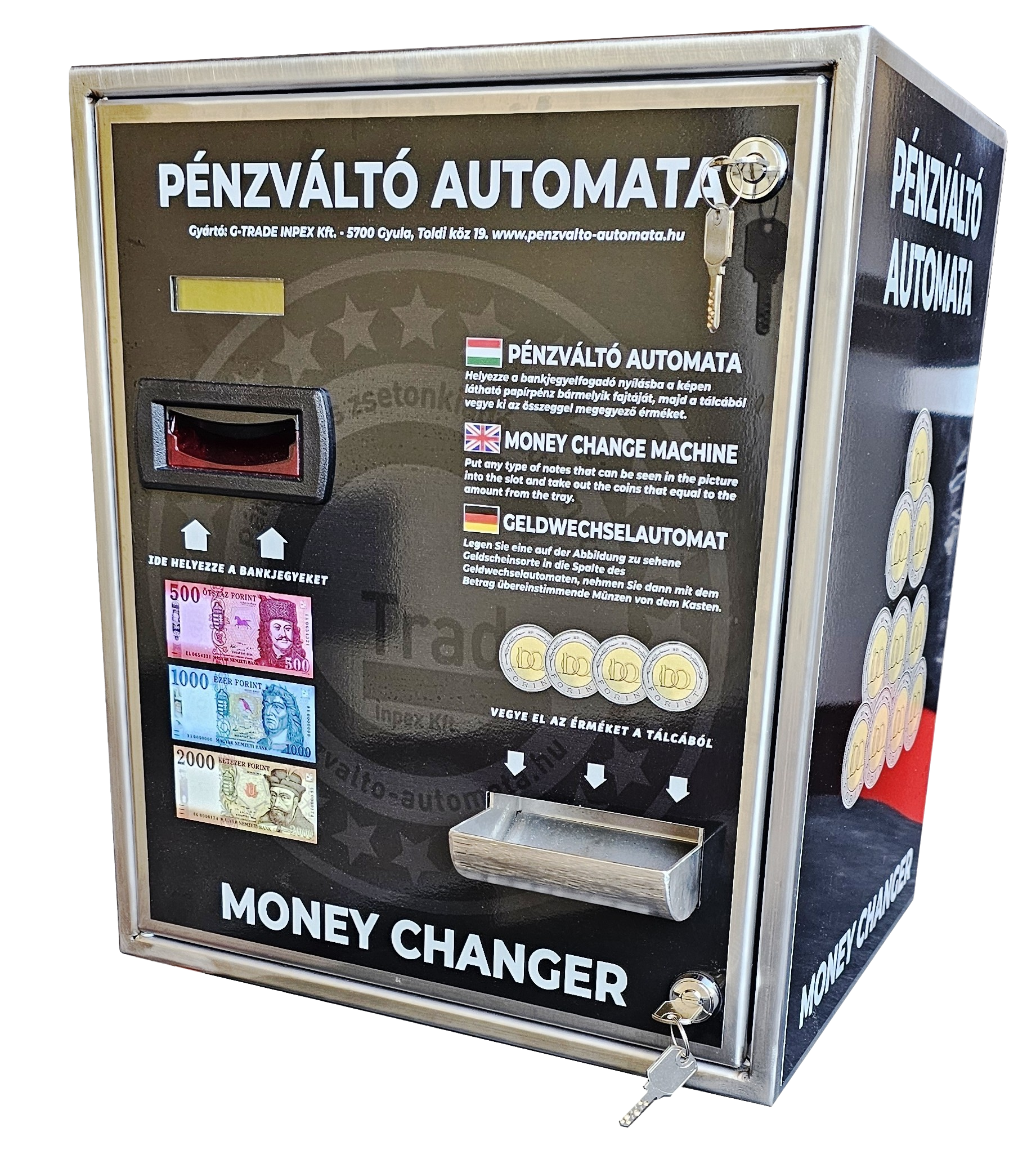 NTC-1200 falra szerelhető full rozsdamentes pénzváltó automata,1 fajta érmét kezelő készülék