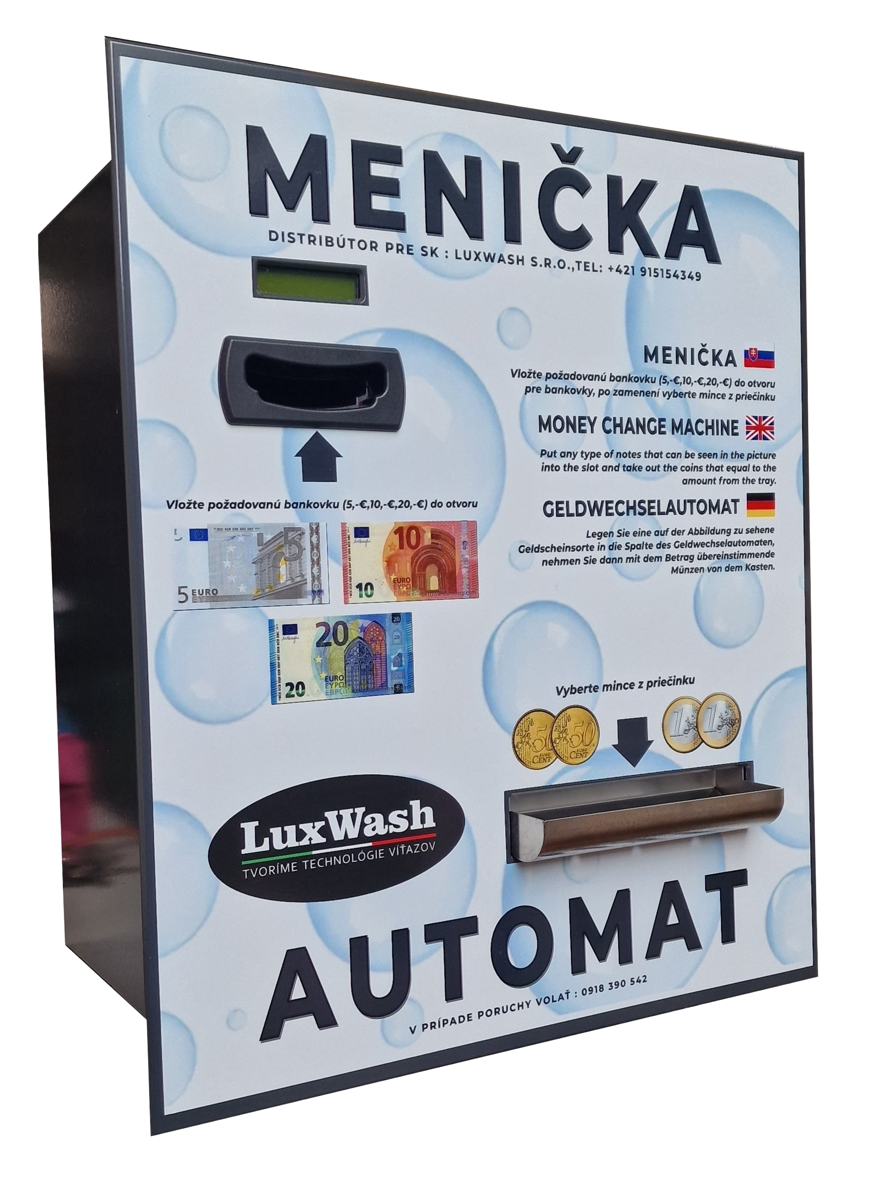 NTC-B6000 2 fajta érmét kezelő,falba szerelhető  pénzváltó automata rozsdamentes kivitelben